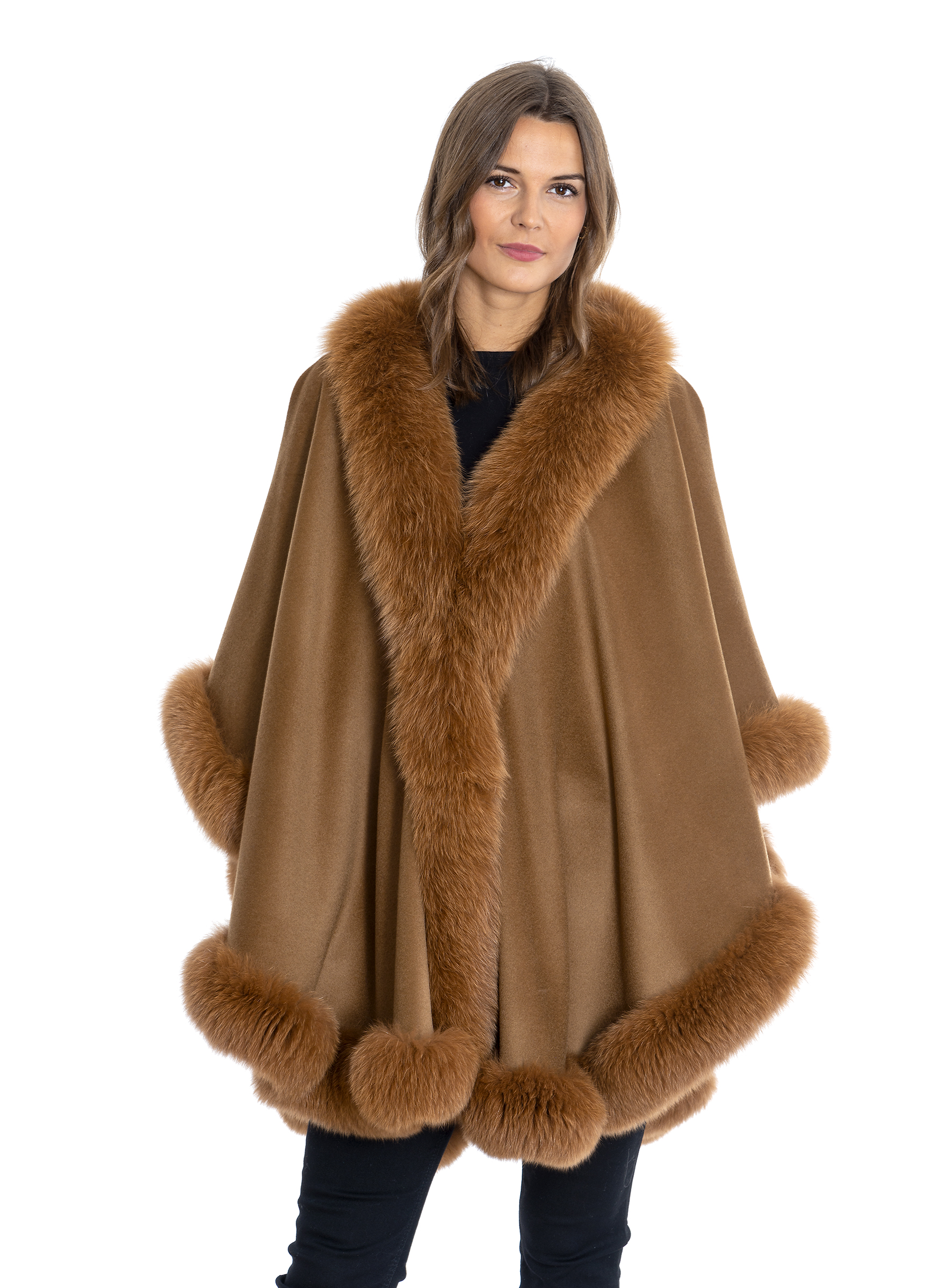 Cashmere Cape mit Blaufuchs