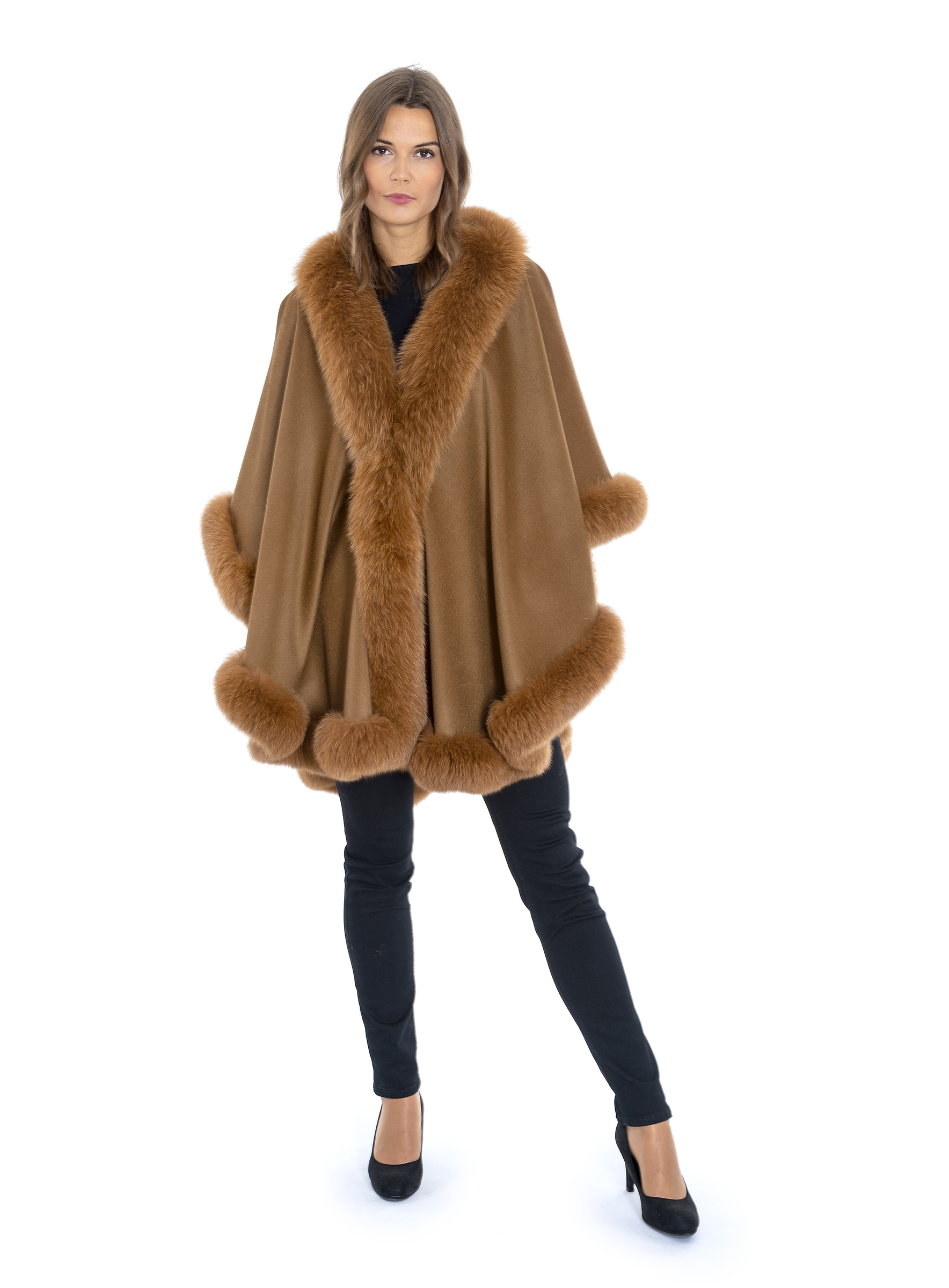 Cashmere Cape mit Blaufuchs