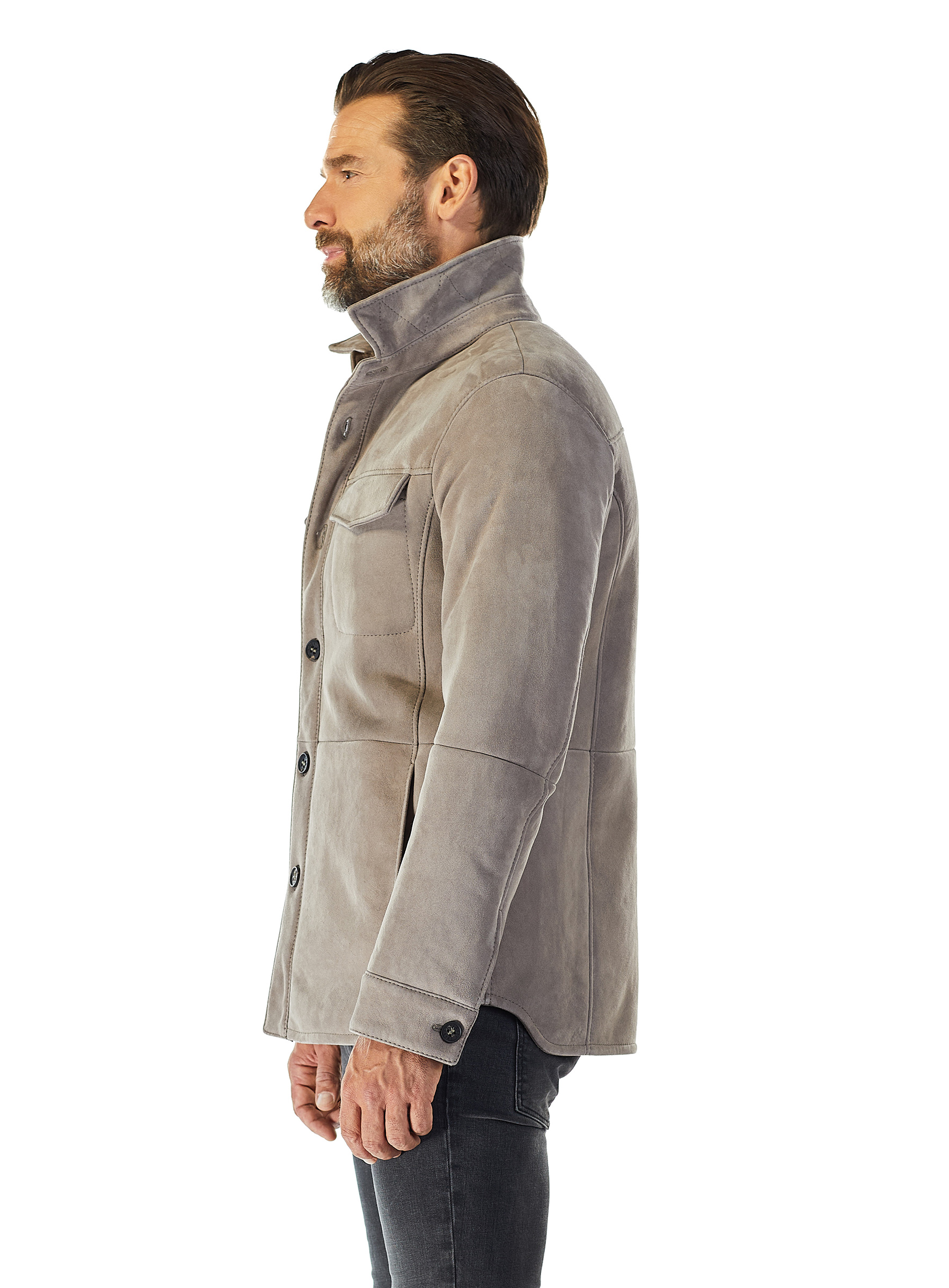 Lammfell Jacke in Hemdform Werner Christ stein