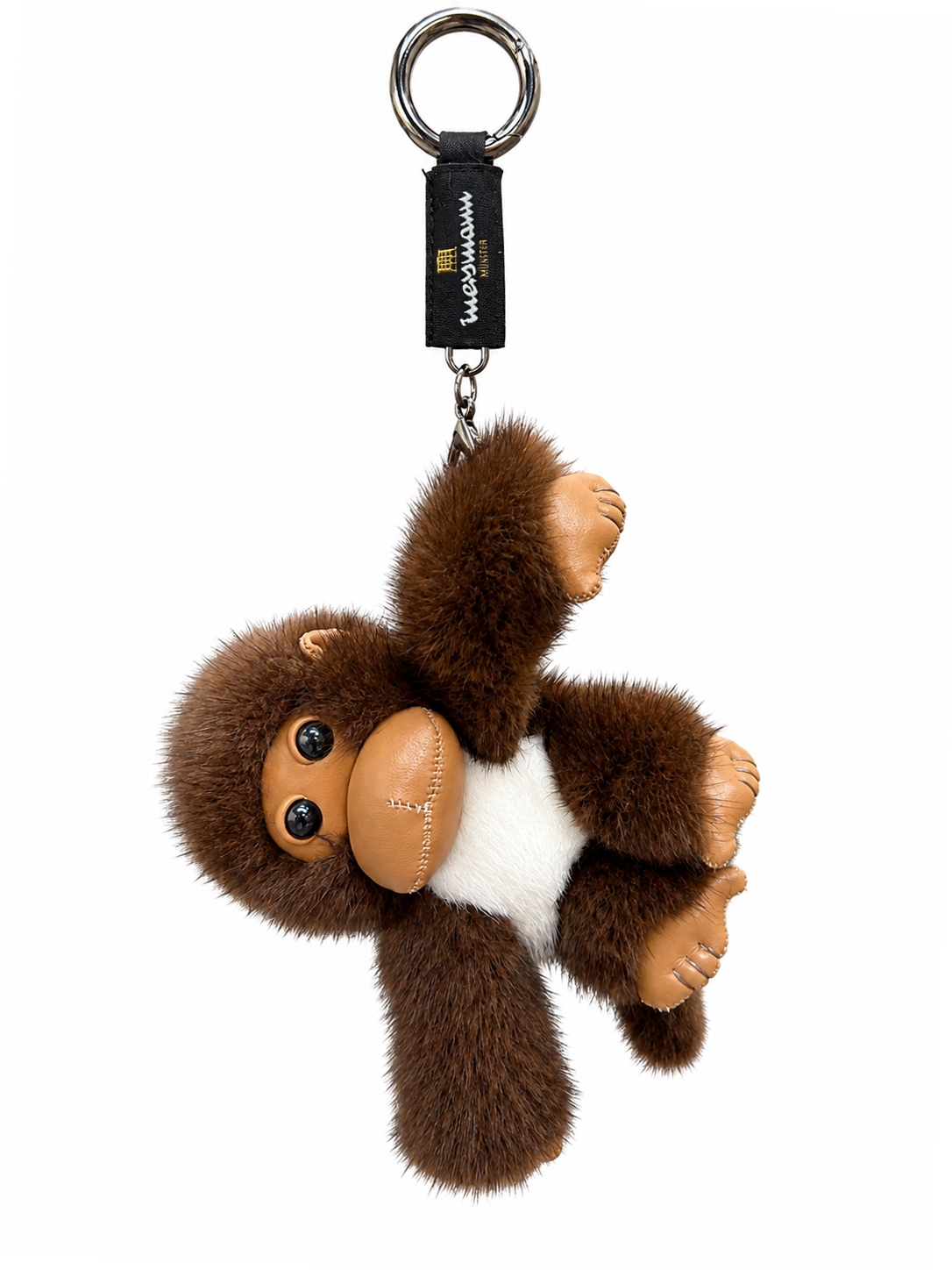 Taschenanhänger Affe aus feinen Nerzen braun-beige