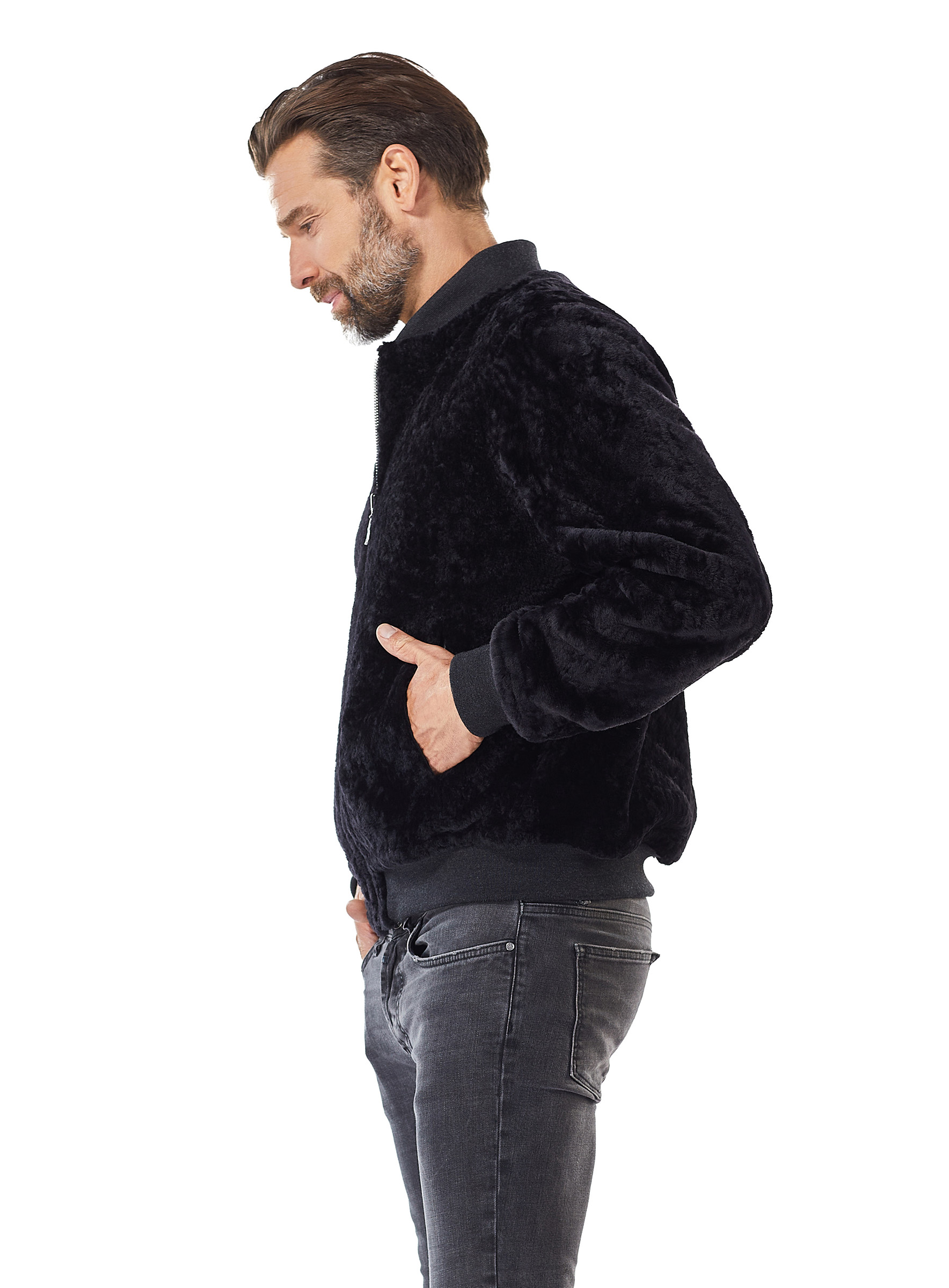 Lammfell Wendejacke für Männer schwarz Werner Christ