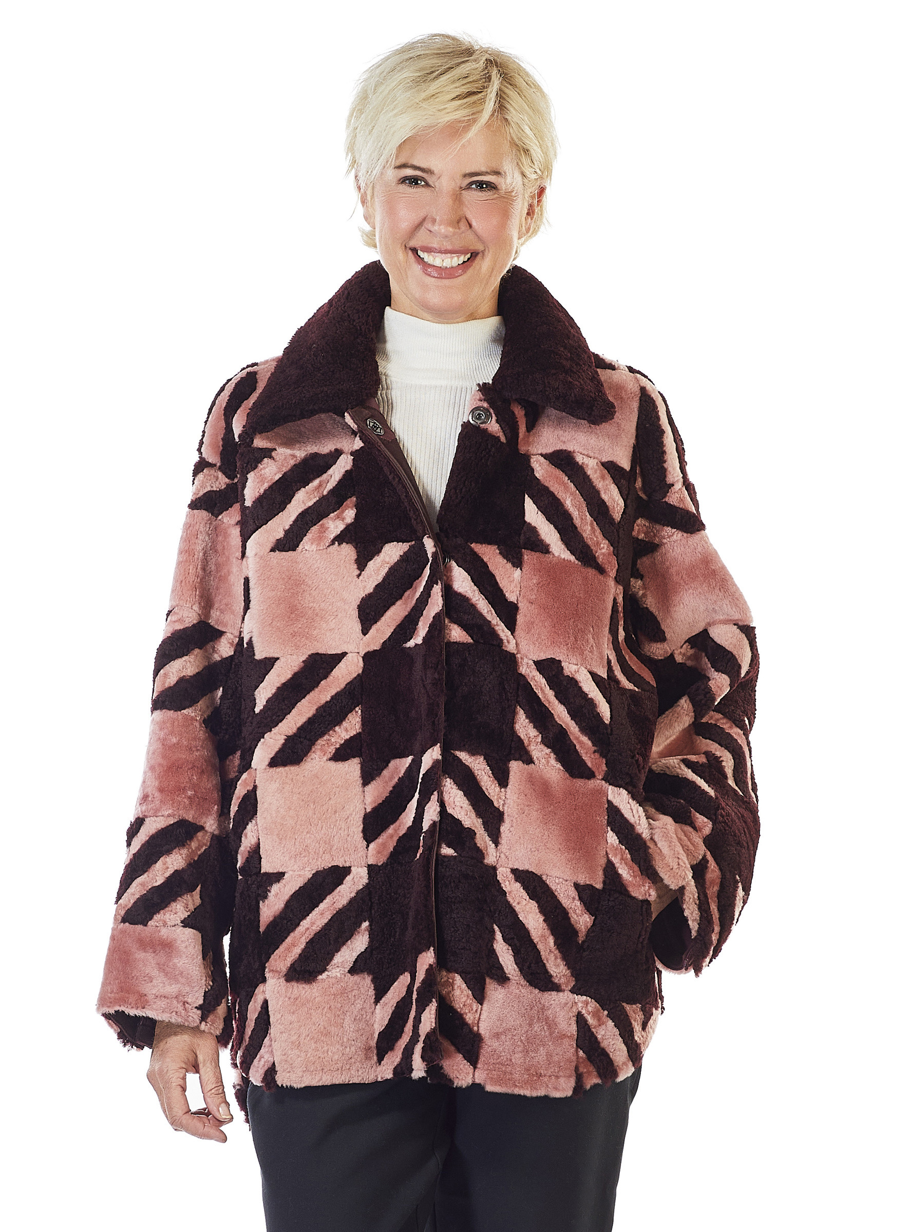 Lammfell-Wendejacke von Werner Christ bordeaux