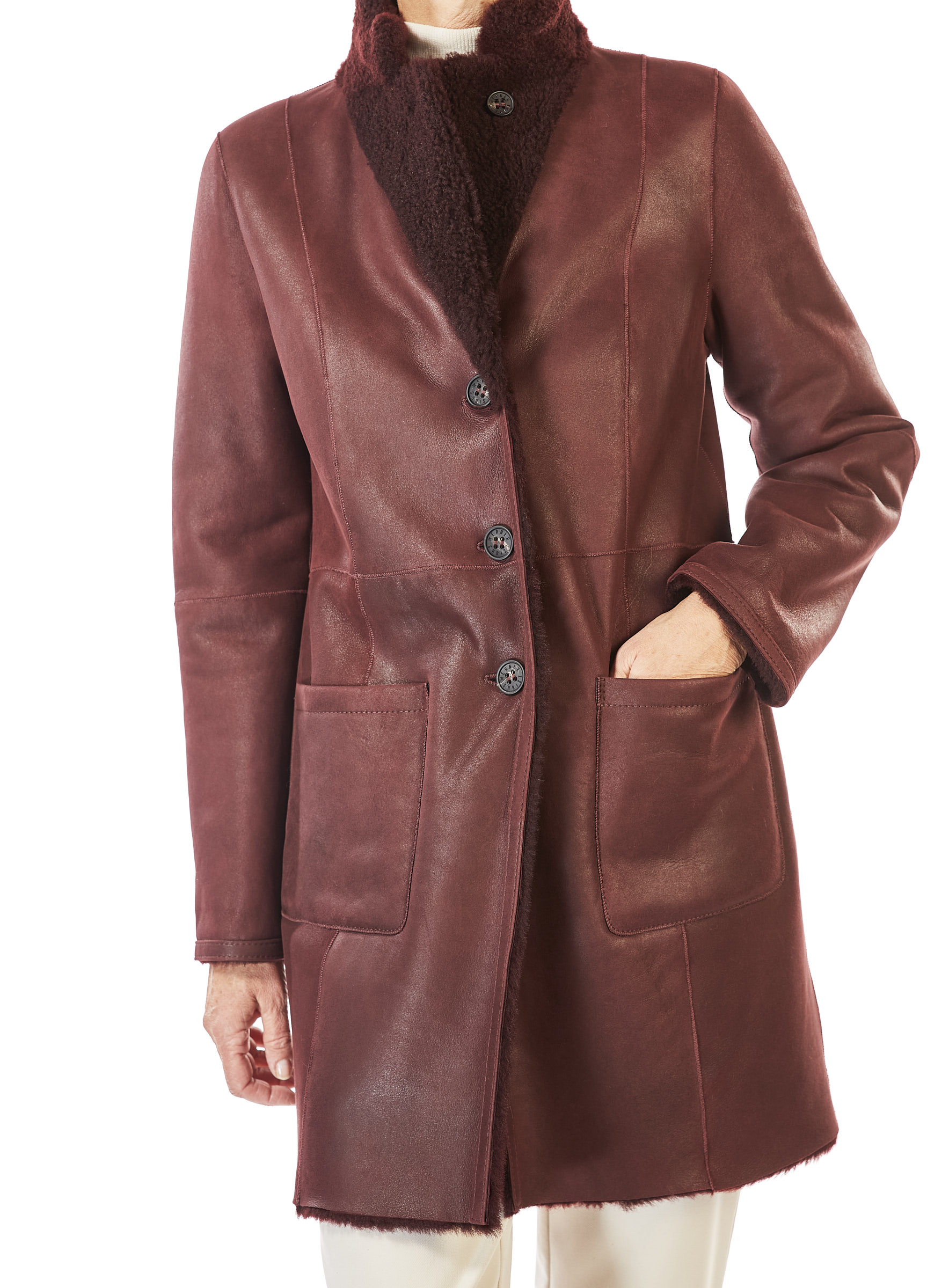 Lammfell Wendejacke bordeaux Werner Christ