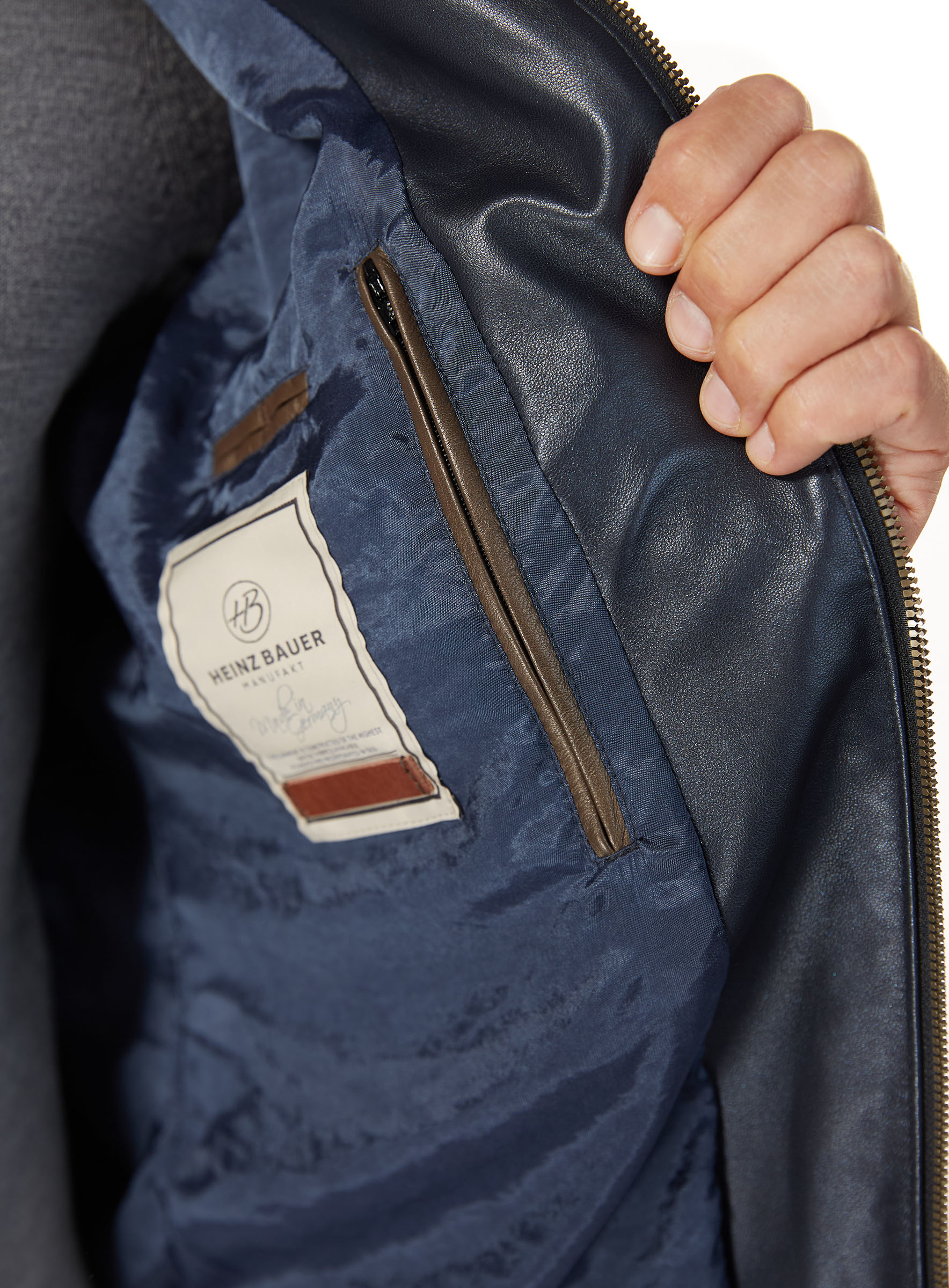 Lamm Lederjacke Marrakesch marine Heinz Bauer
