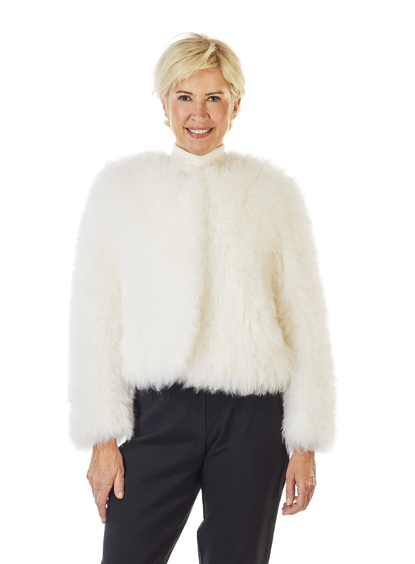 Flauschig leichte Jacke aus Cashmere-Ziegenfell