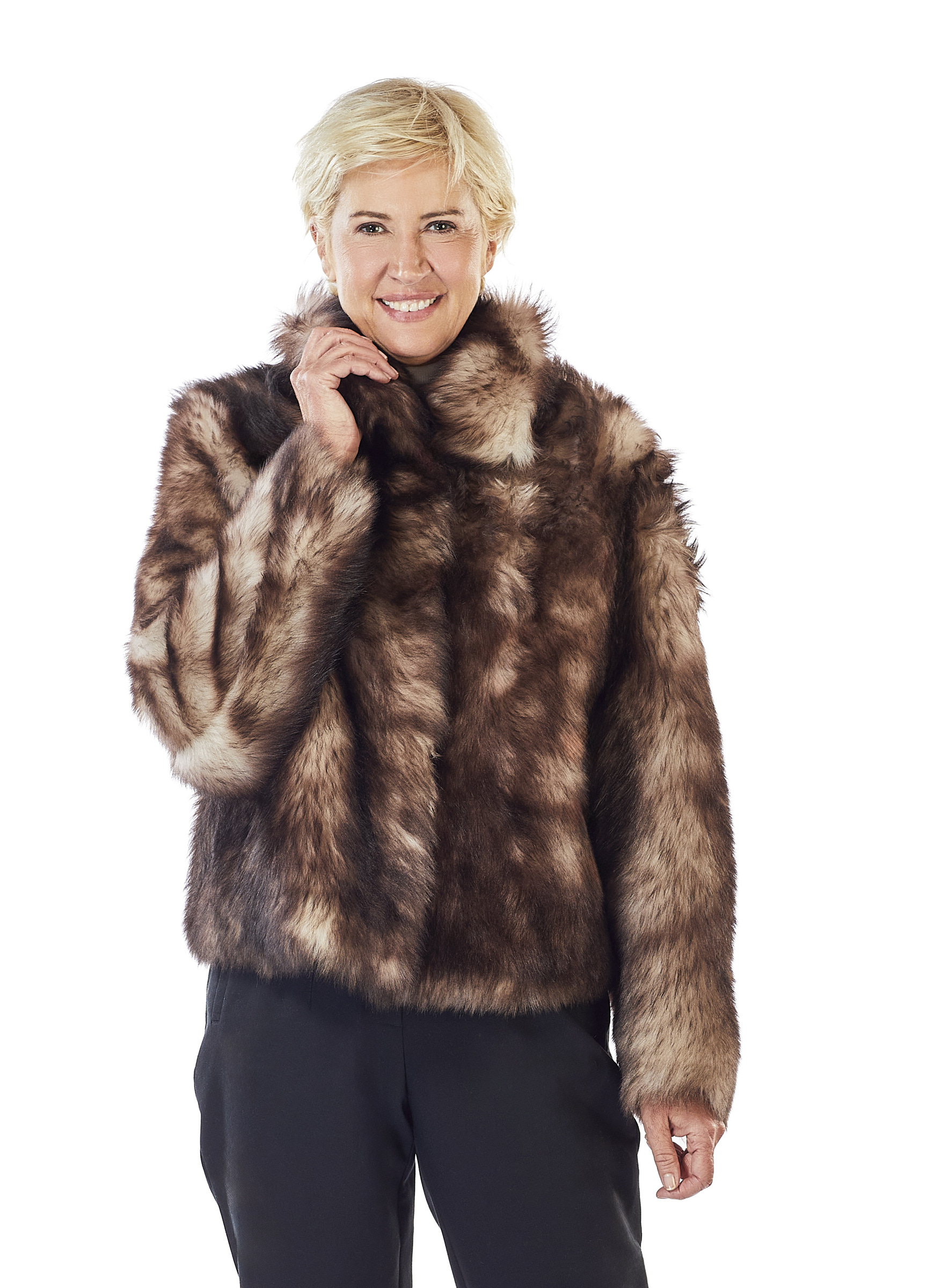 Toskana Lammfell Jacke mit dunklen Spitzen