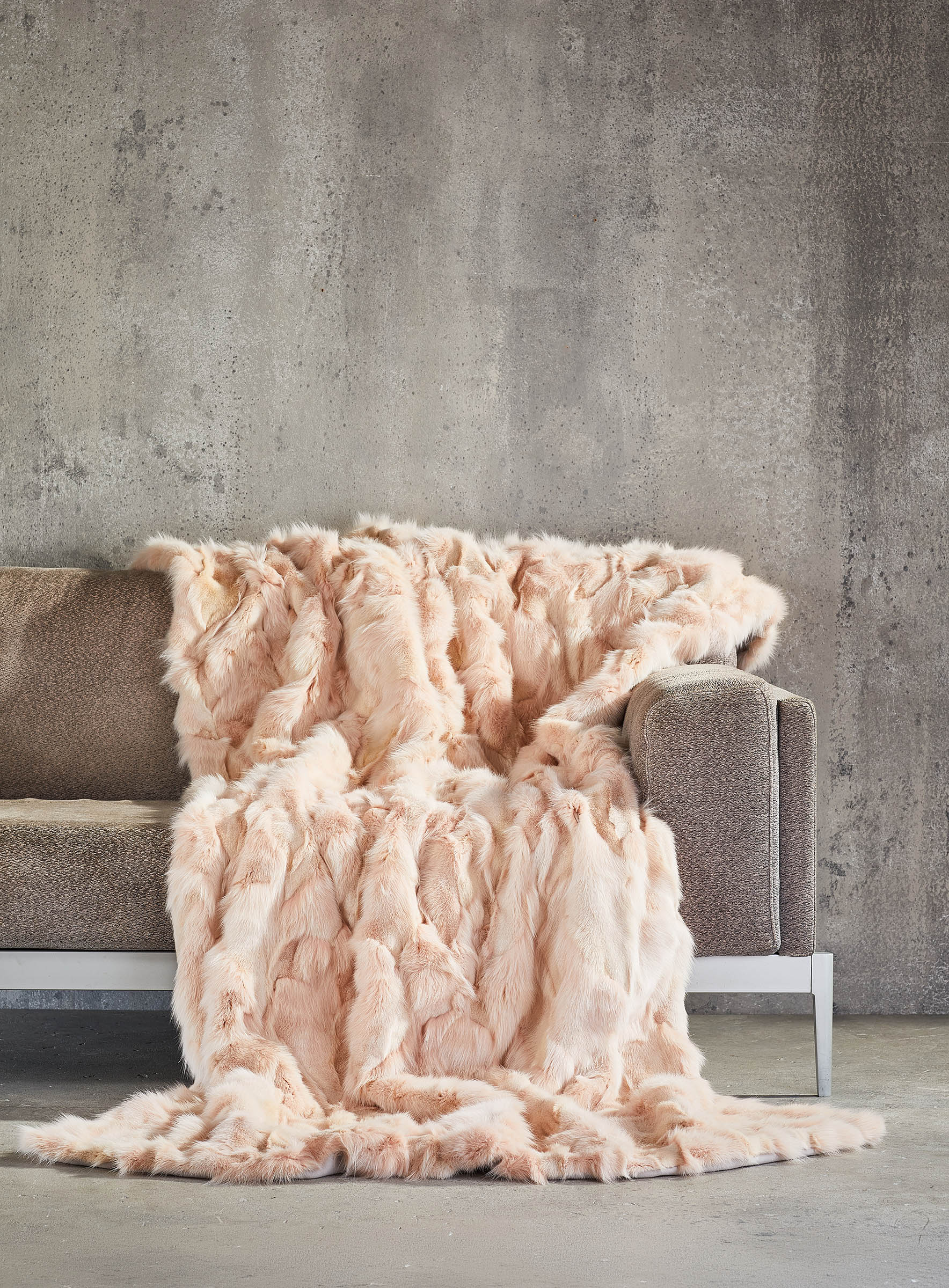 Apricot Fuchsdecke in Patchwork mit Schurwolle