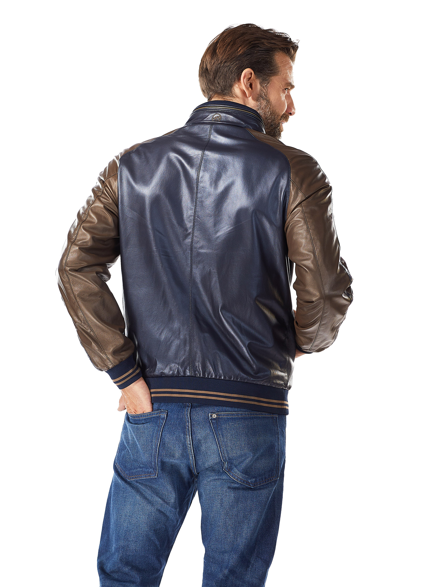 Lamm Lederjacke Marrakesch marine Heinz Bauer