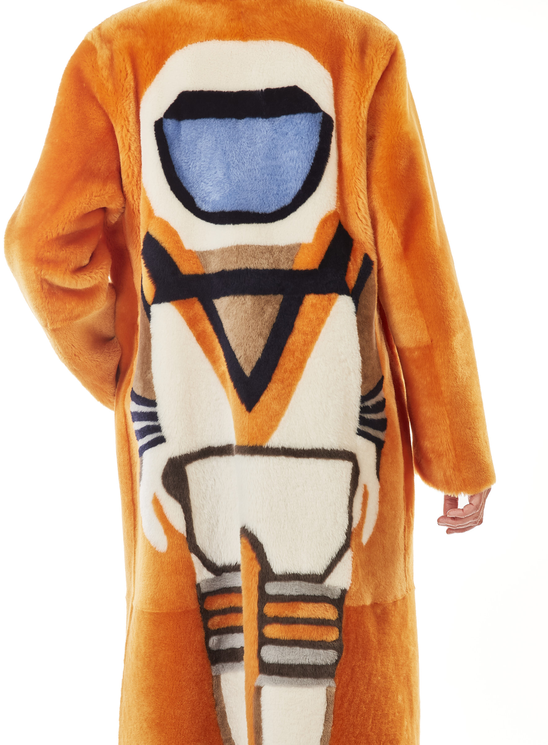 Reversible Lambskin Coat  with Astronaut Artwork