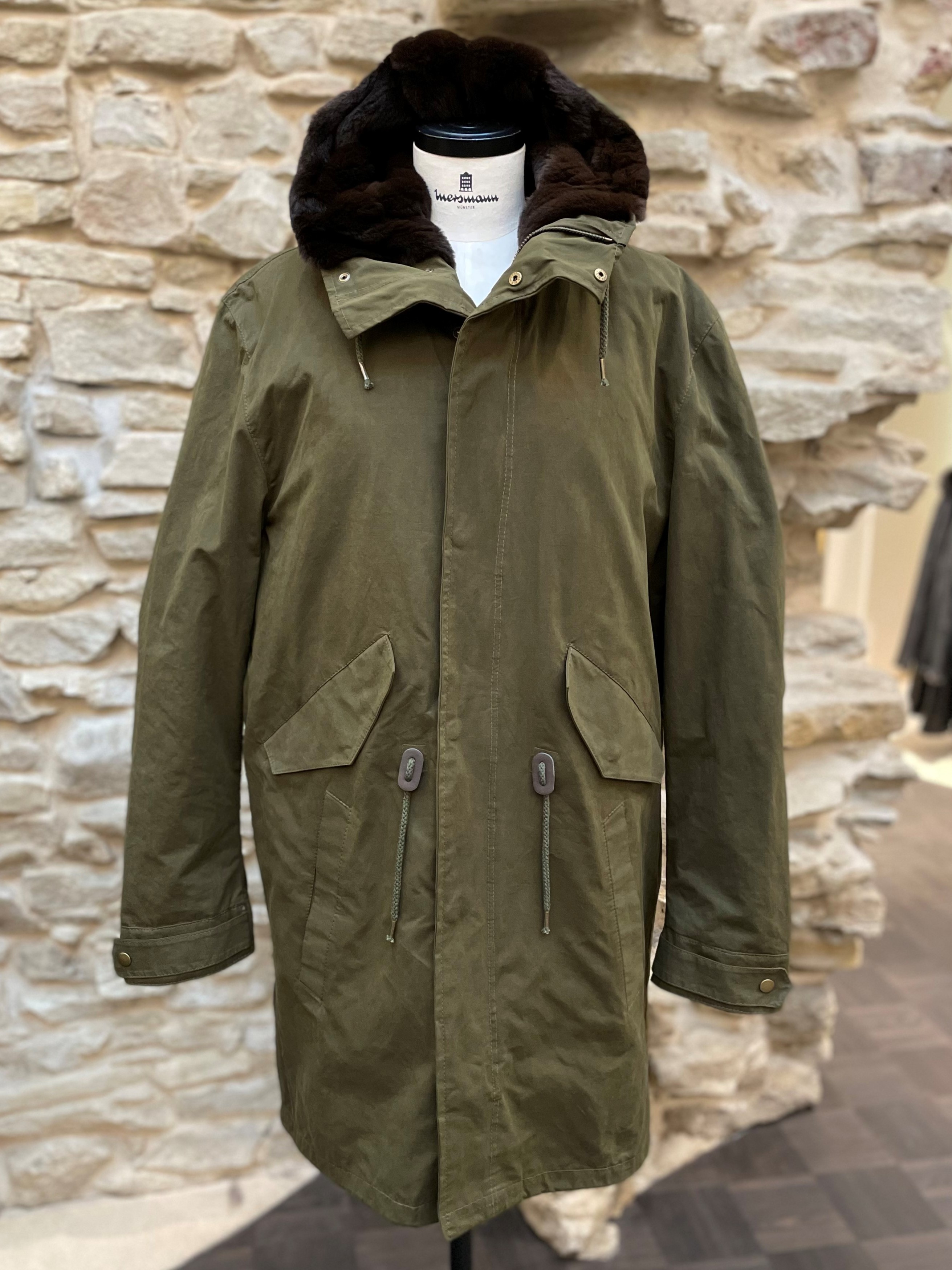 Baumwollparka mit Samtnerz
