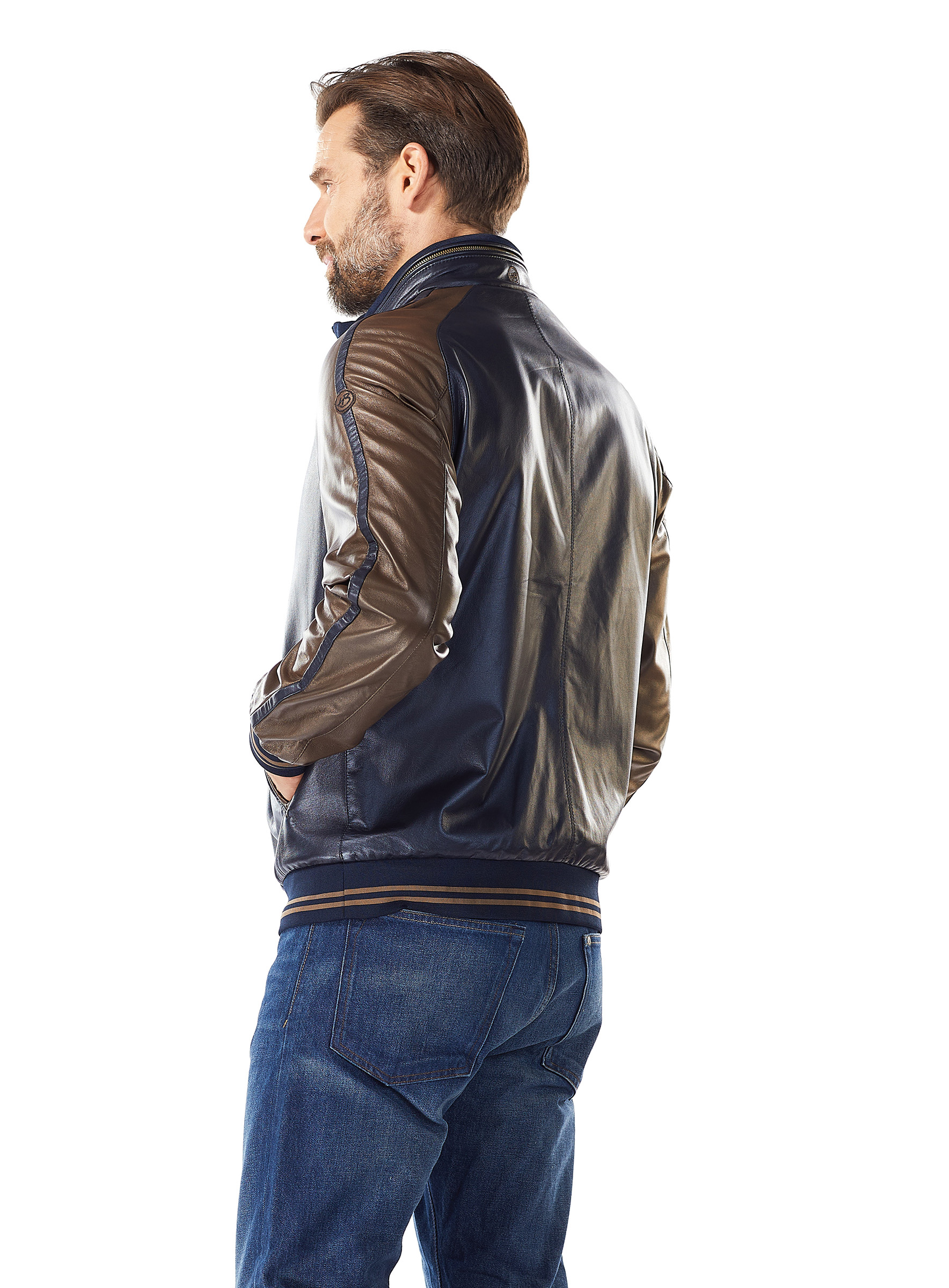 Lamm Lederjacke Marrakesch marine Heinz Bauer