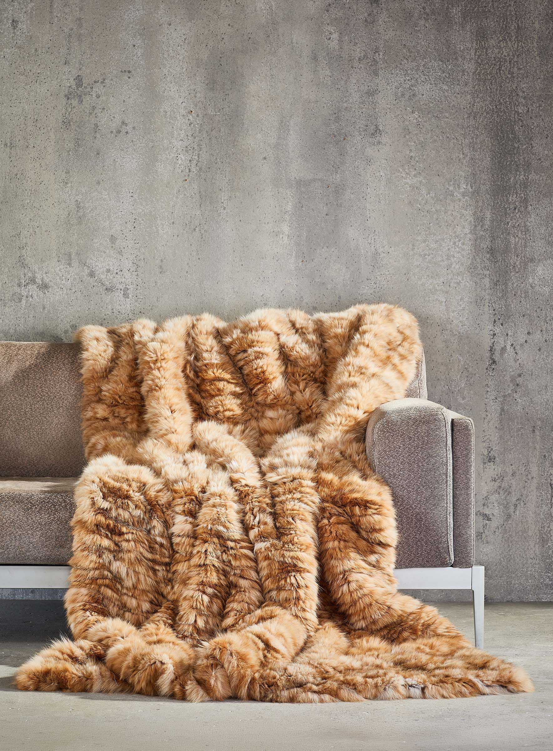 Luchskatzen Rücken Patchwork Decke mit Cashmere