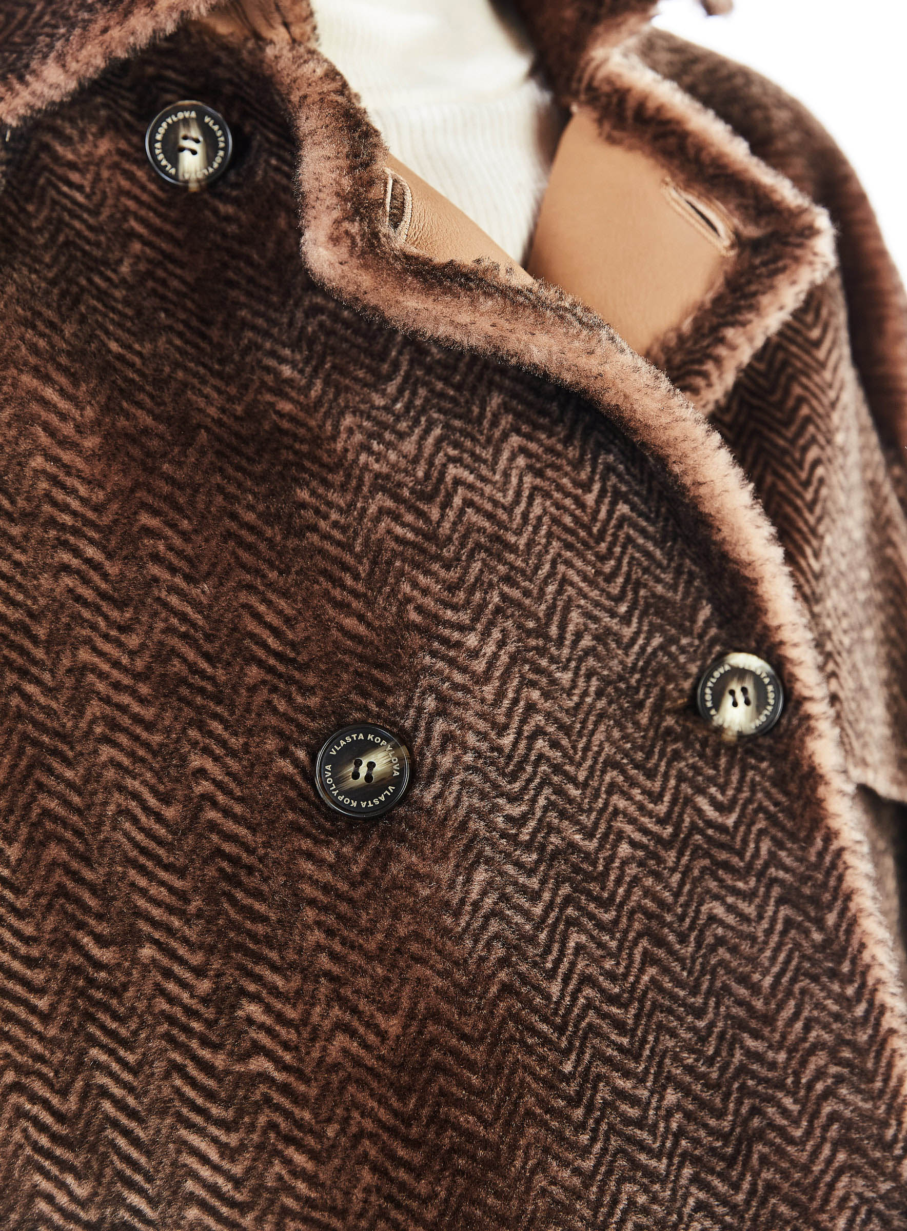 Stylische Lamm Nappa Merino Jacke in dunkelbraun