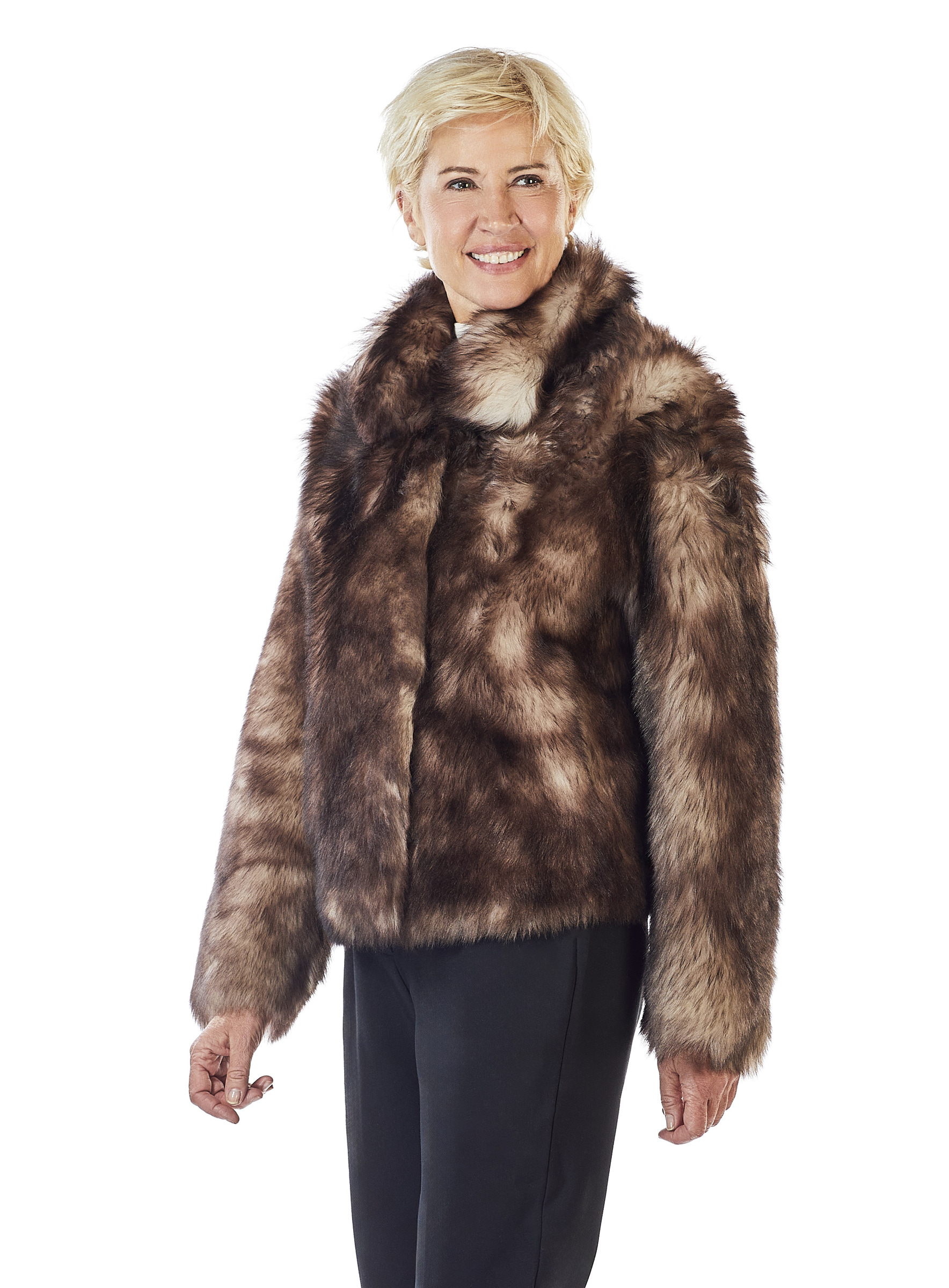 Toskana Lammfell Jacke mit dunklen Spitzen