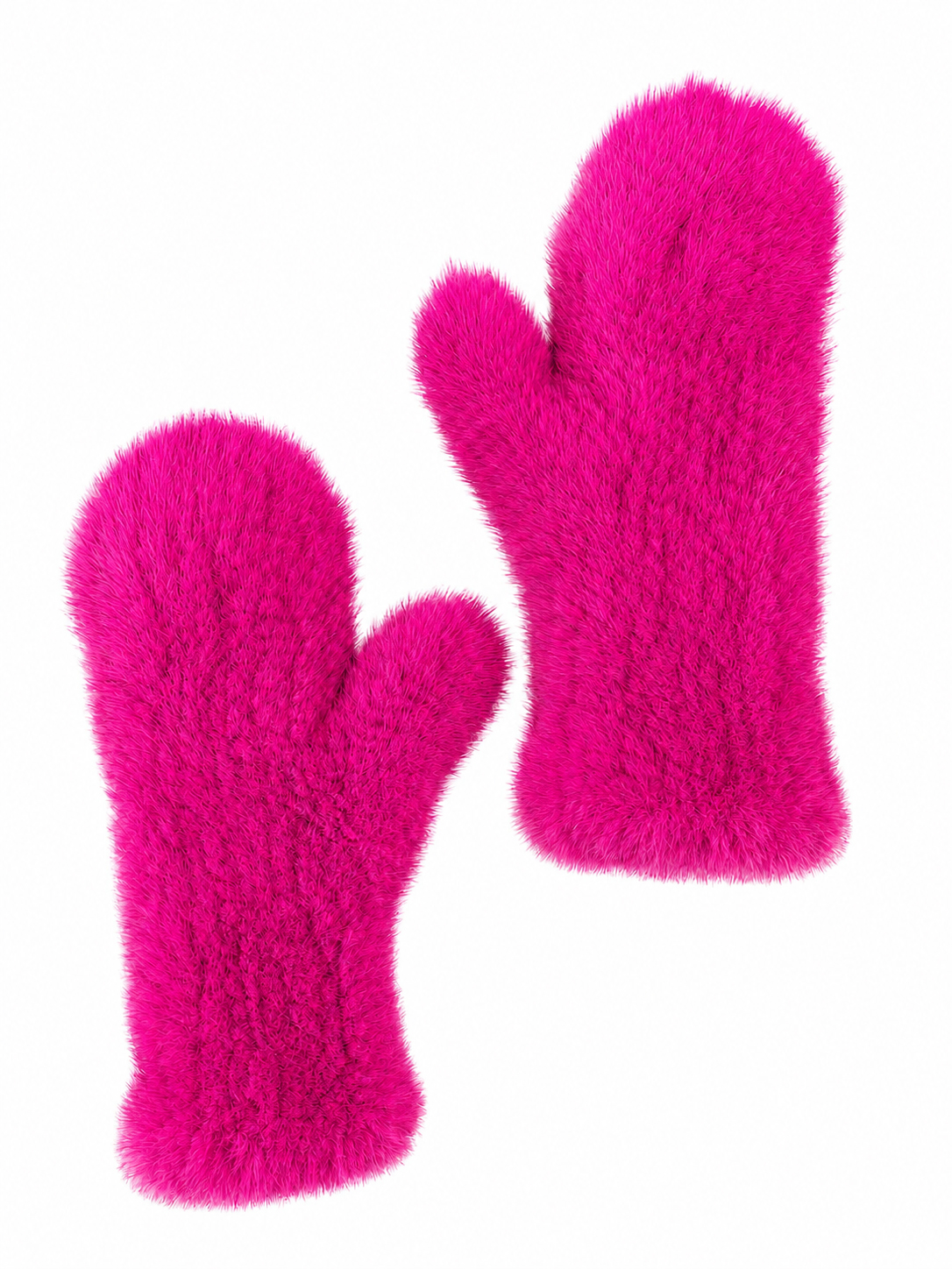 Edle Pelzhandschuhe aus weichen Nerzfellen pink