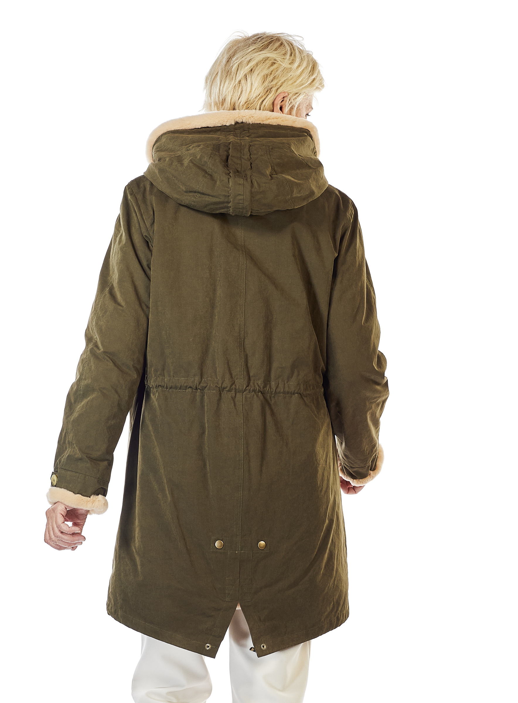 Parka pelzgefüttert mit Samtnerz beige