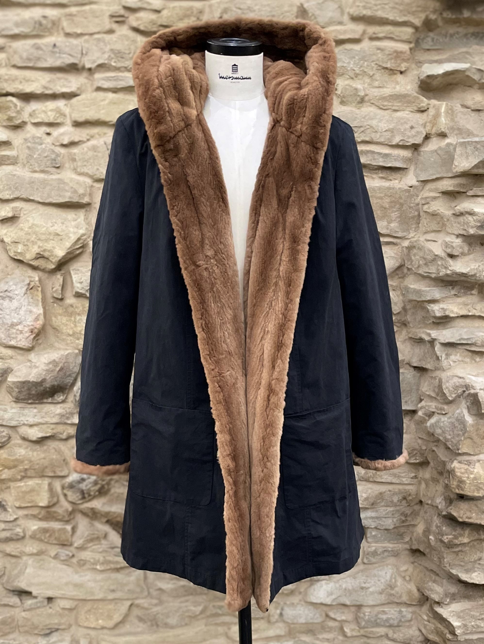 Baumwolljacke mit gerupftem Nerz