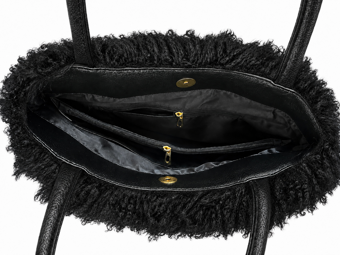 Edle Felltasche aus Tibetlamm schwarz