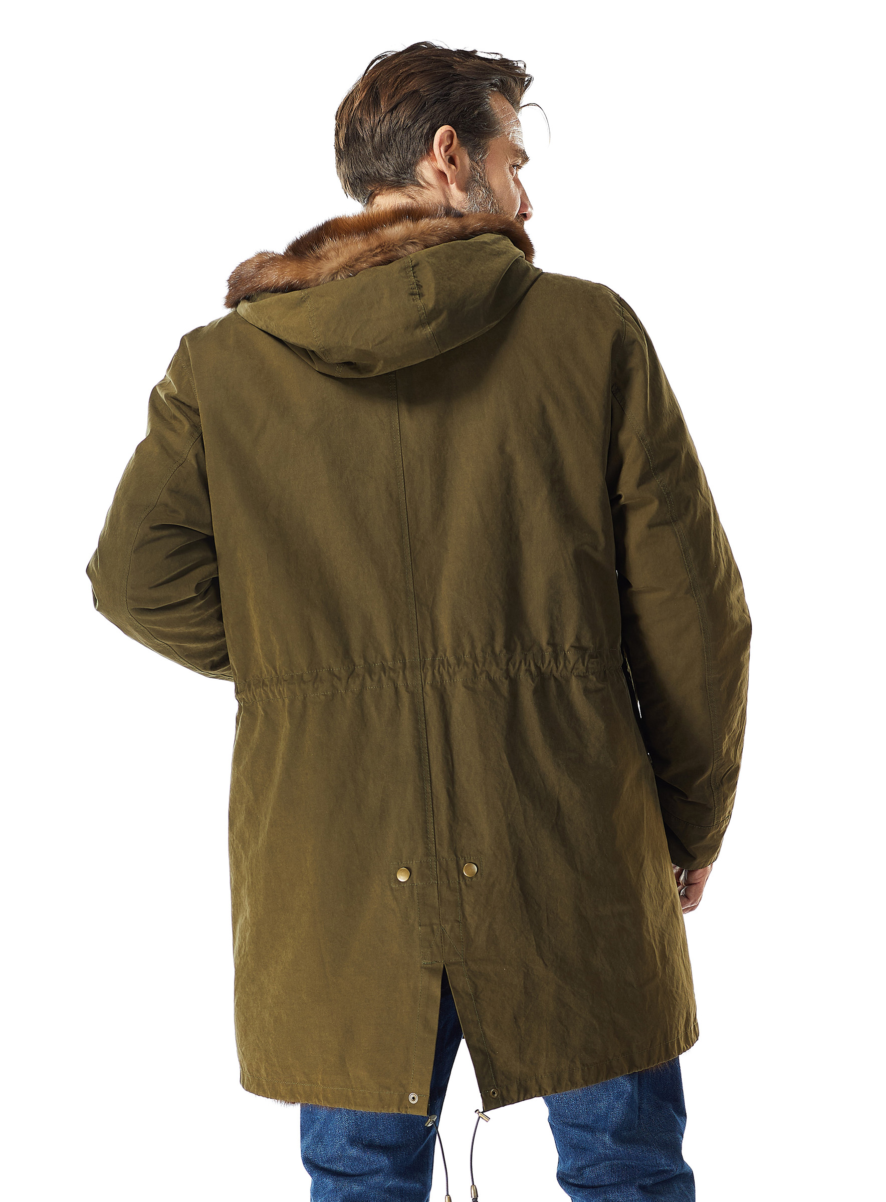 Baumwoll Herren Parka mit Zobelfutter
