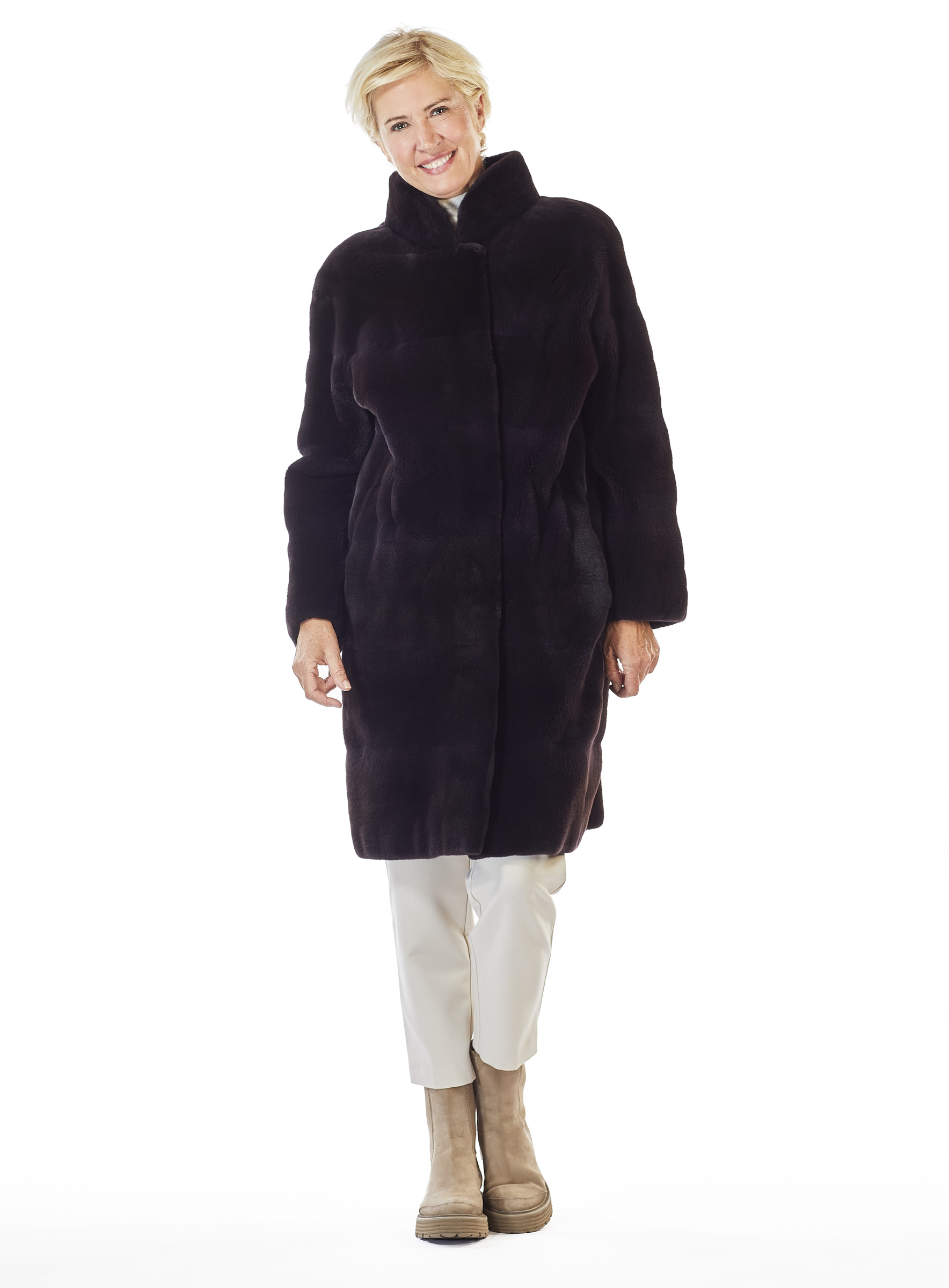 Dark plum mink coat