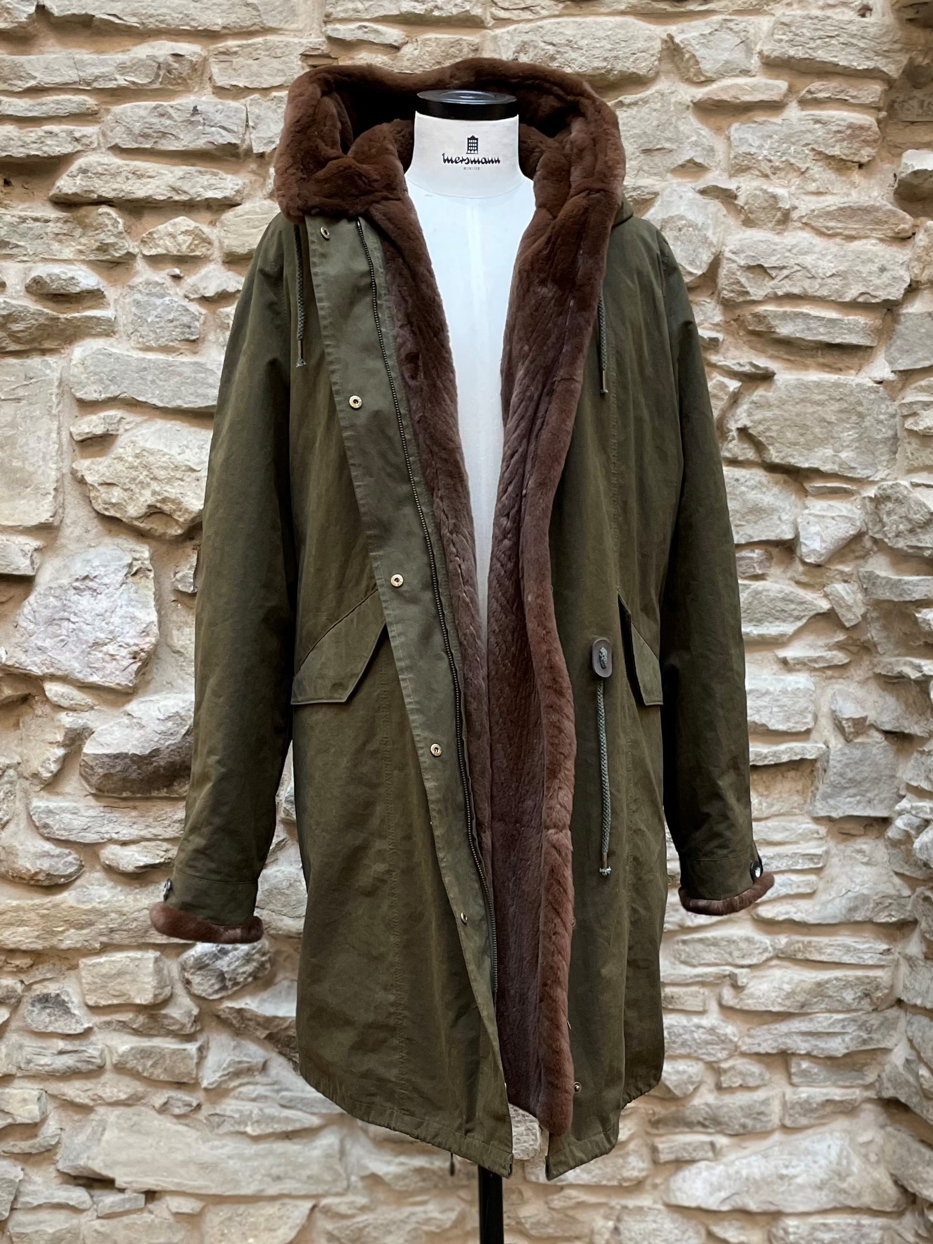 Baumwollparka mit Samtnerz