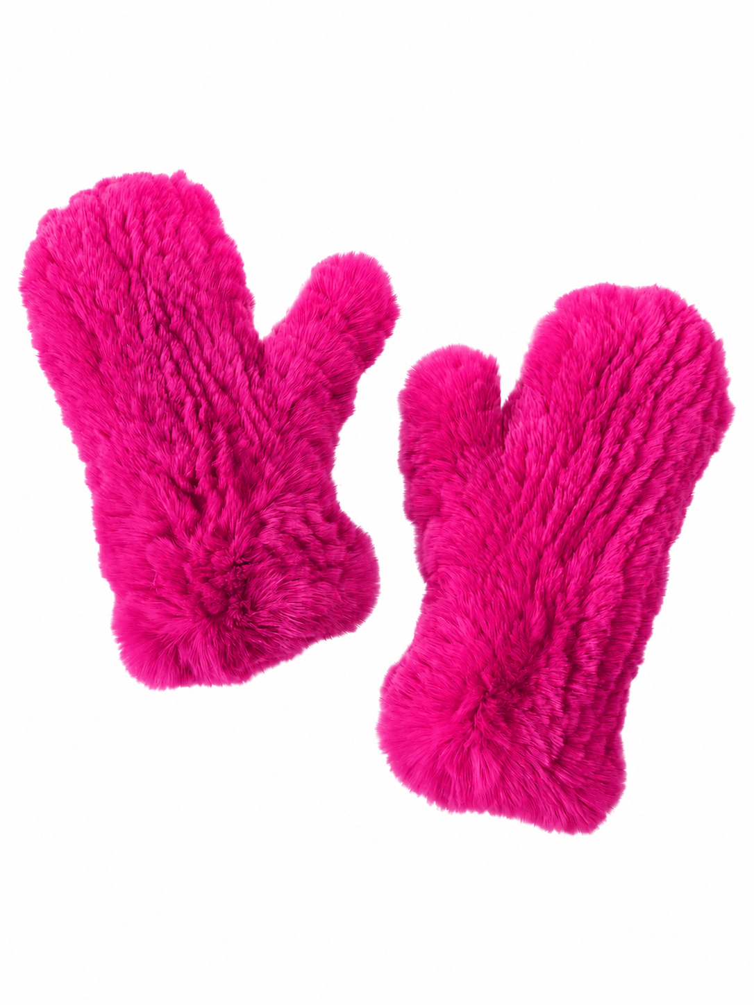 Wärmende Fellhandschuhe aus Rexkaninpelz pink