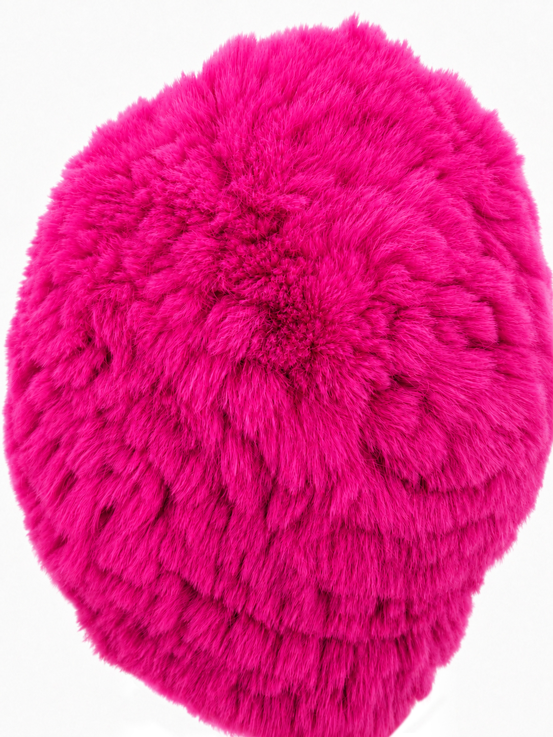 Flauschige Fellmütze aus Kaninpelz pink