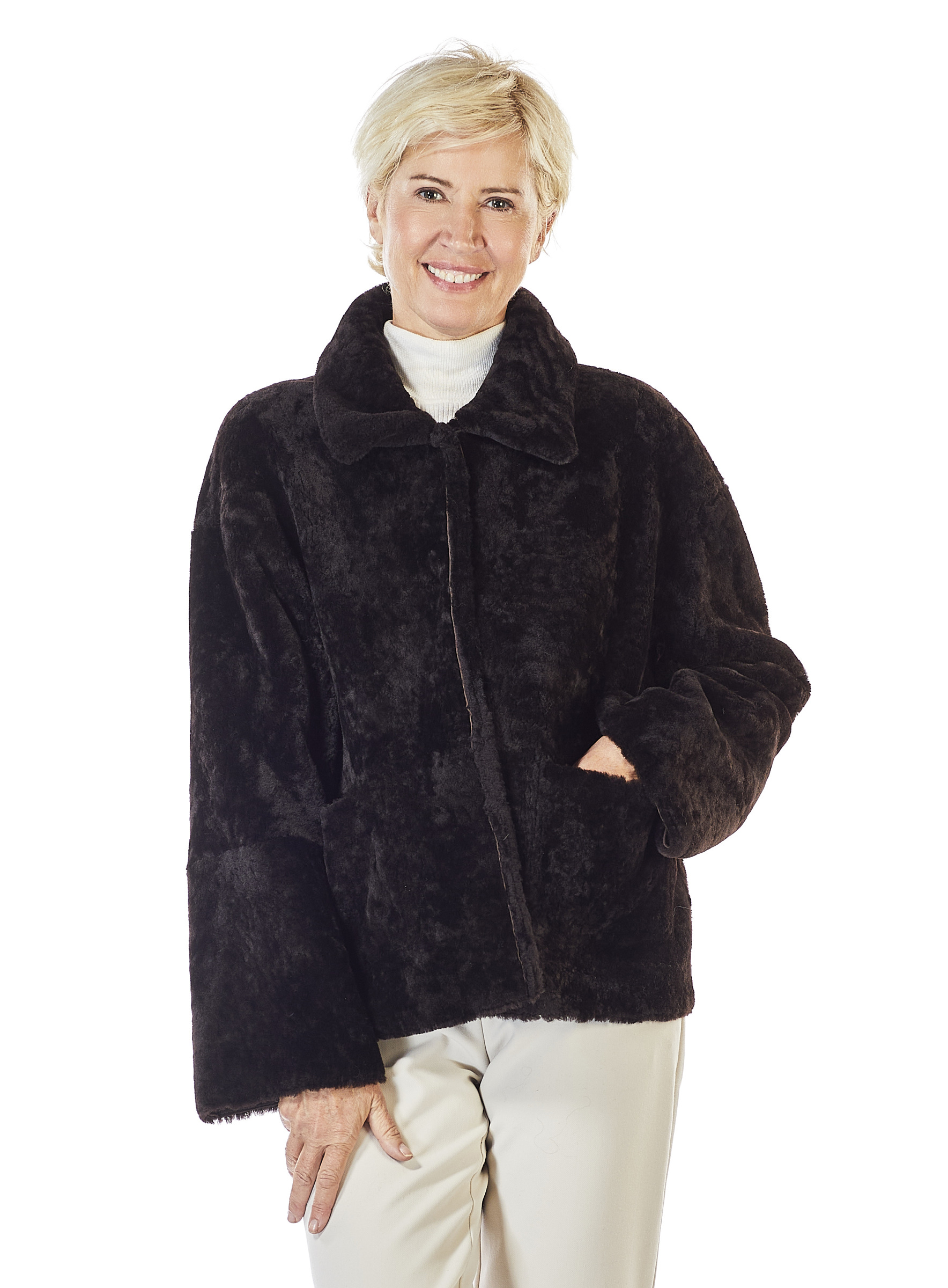 Lammfell Wendejacke dunkelbraun von Werner Christ