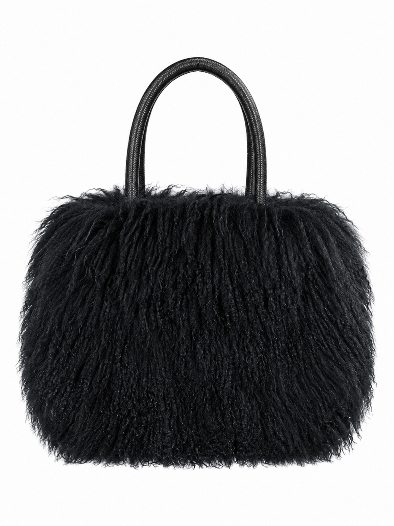 Edle Felltasche aus Tibetlamm schwarz