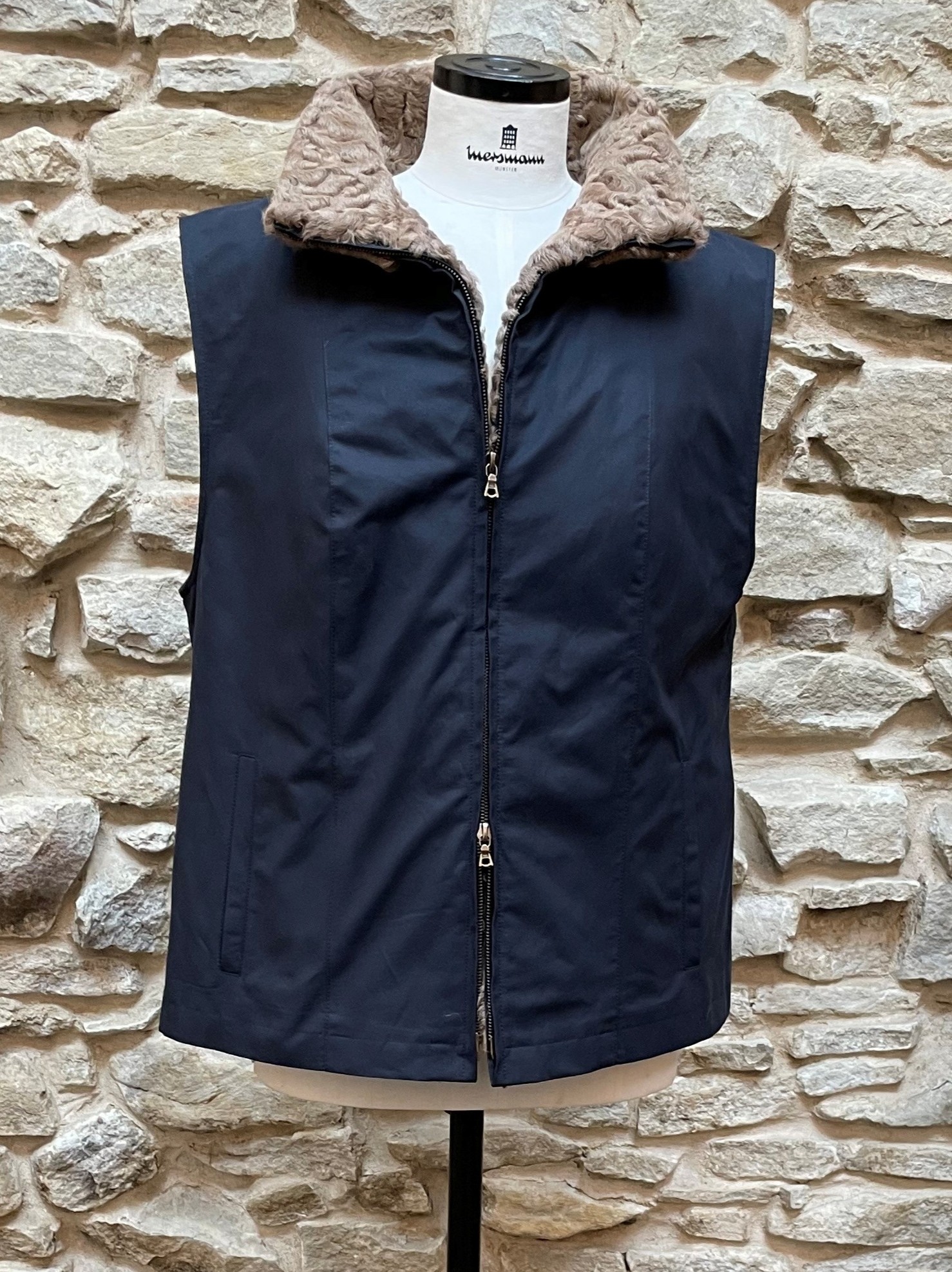 Indisch Lammjacke  als Wendeweste umgearbeitet
