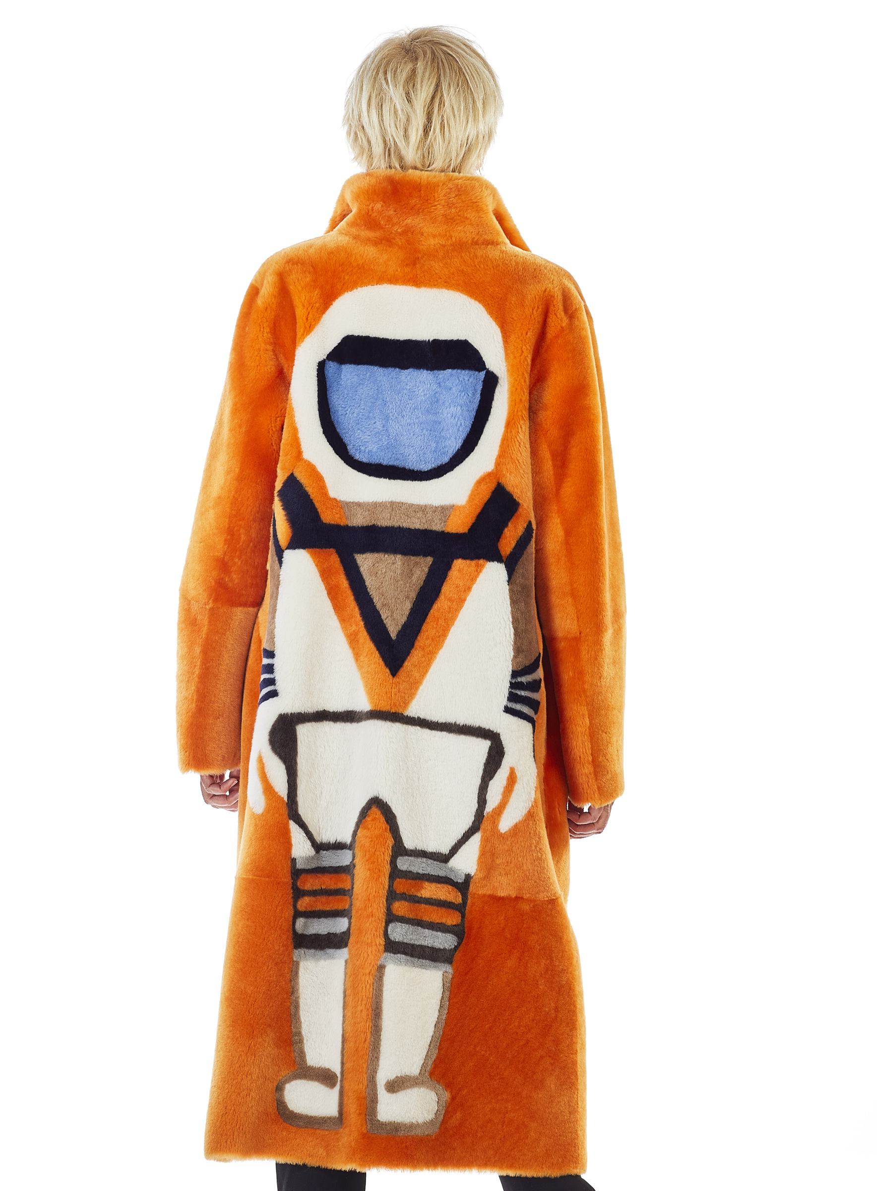 Reversible Lambskin Coat  with Astronaut Artwork