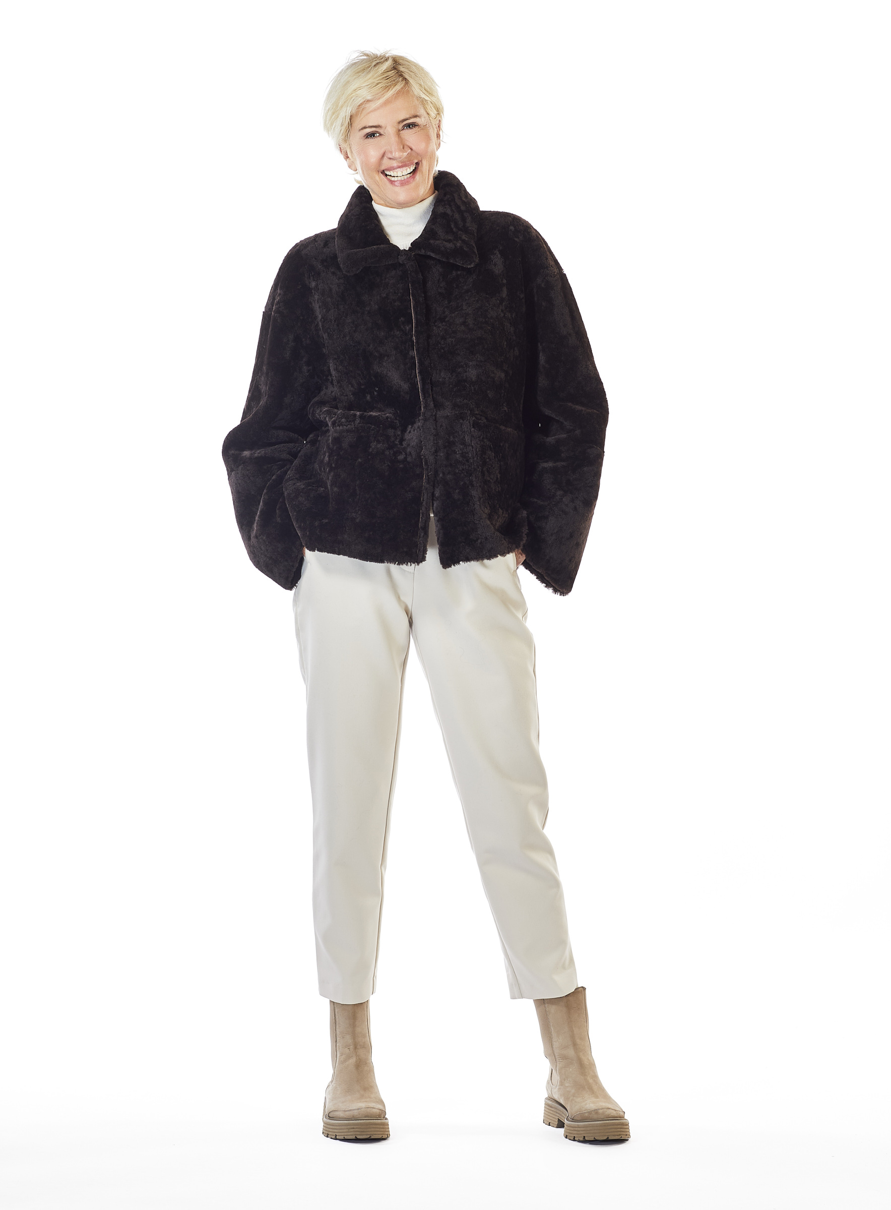 Lammfell Wendejacke dunkelbraun von Werner Christ