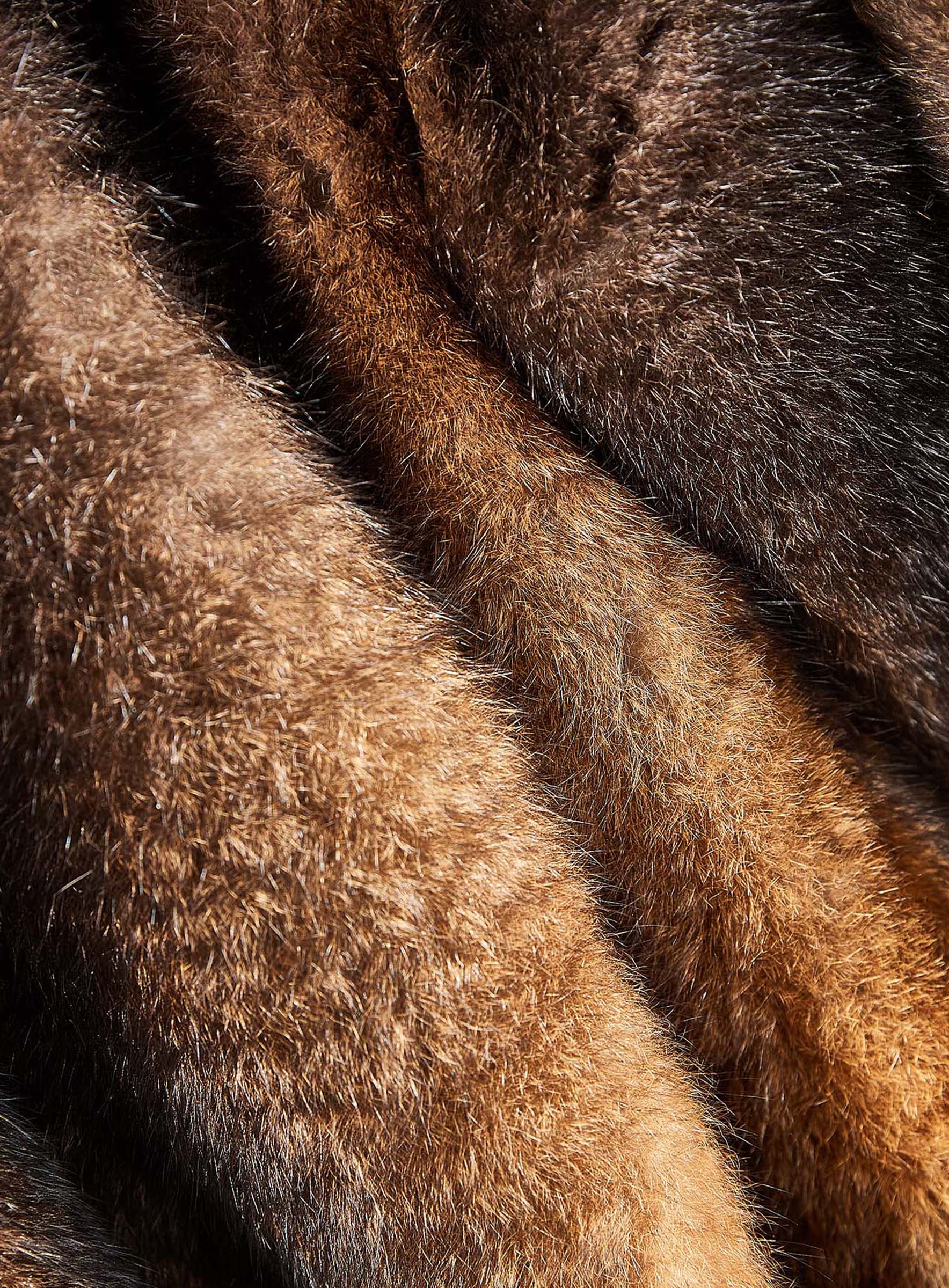 Opossum Echtpelz Decke mit Cashmere
