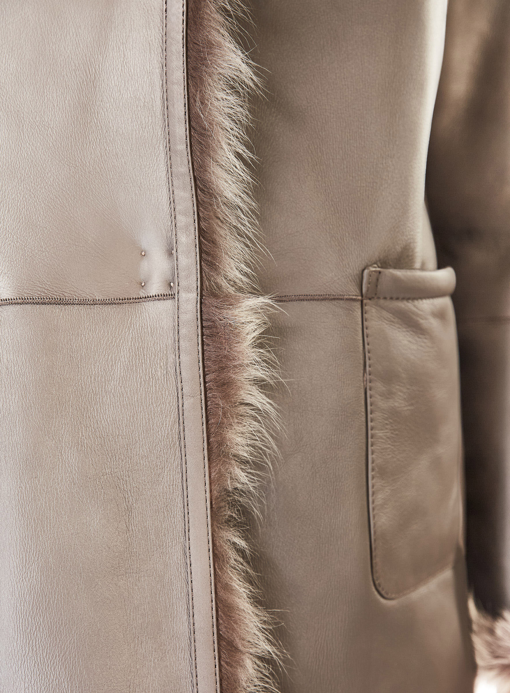 Toskanalamm Wendejacke taupe Steven-K