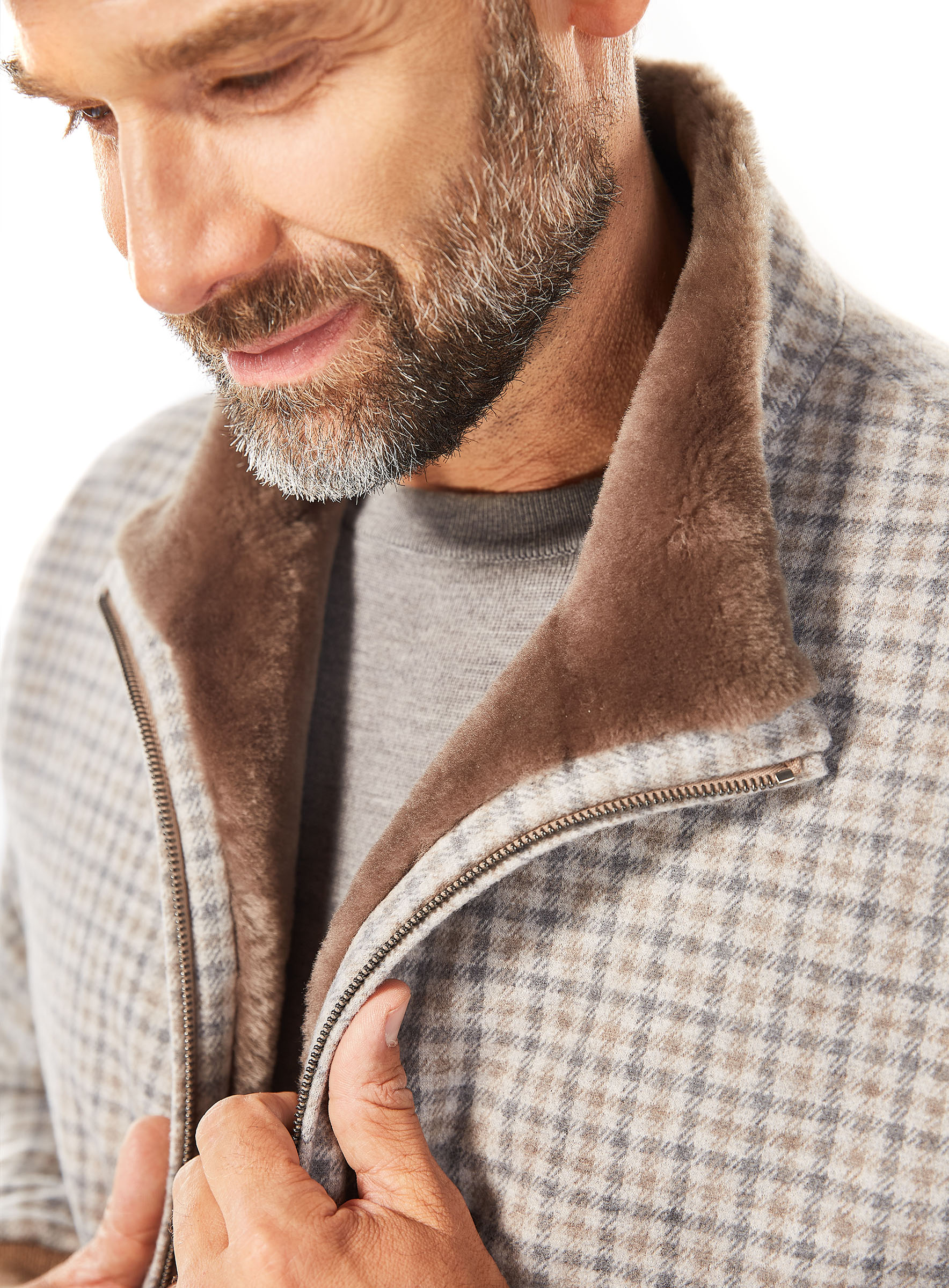 Herren Lammfellblouson mit Schurwolle von Manzoni 24