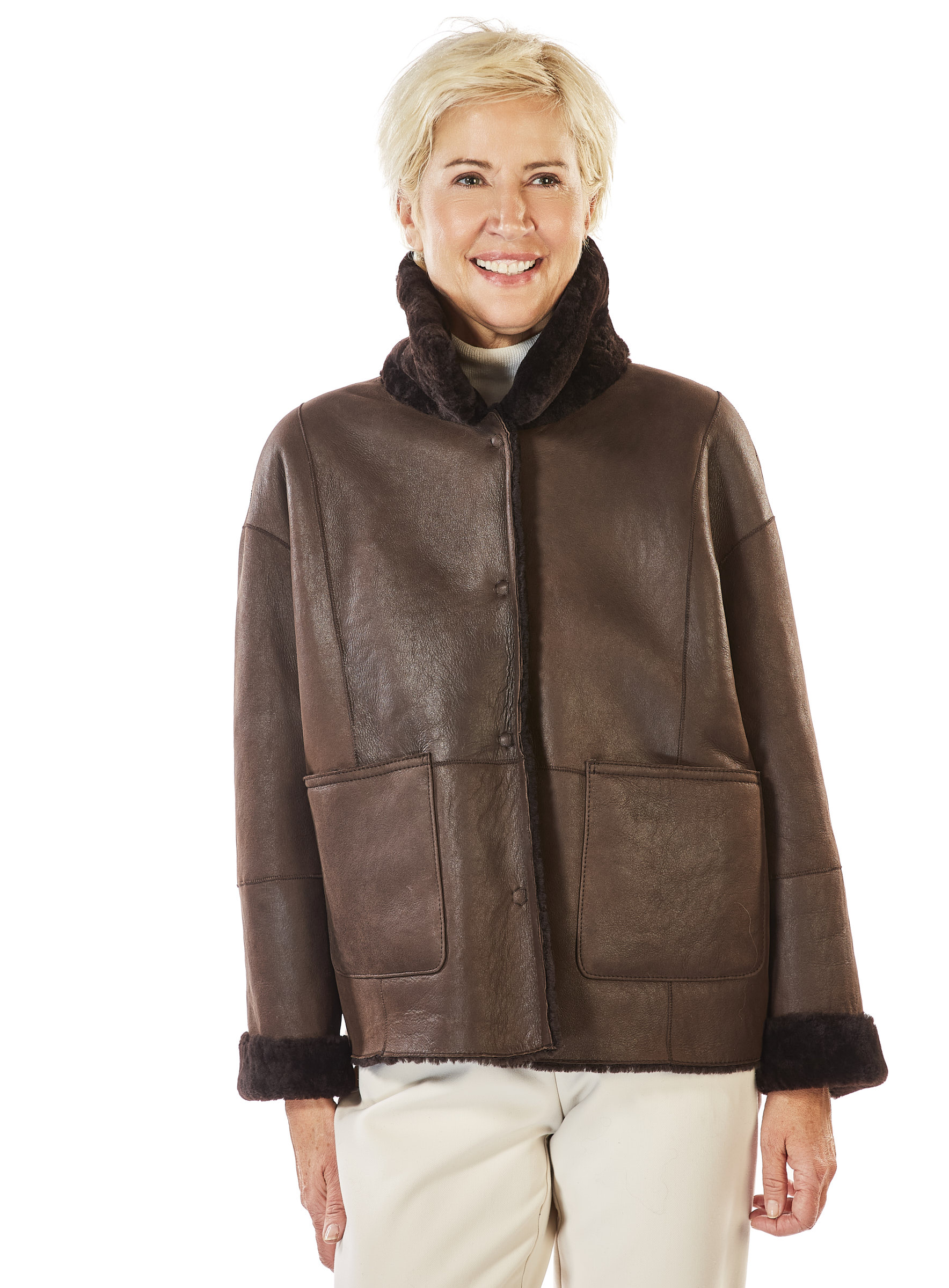 Lammfell Wendejacke dunkelbraun von Werner Christ
