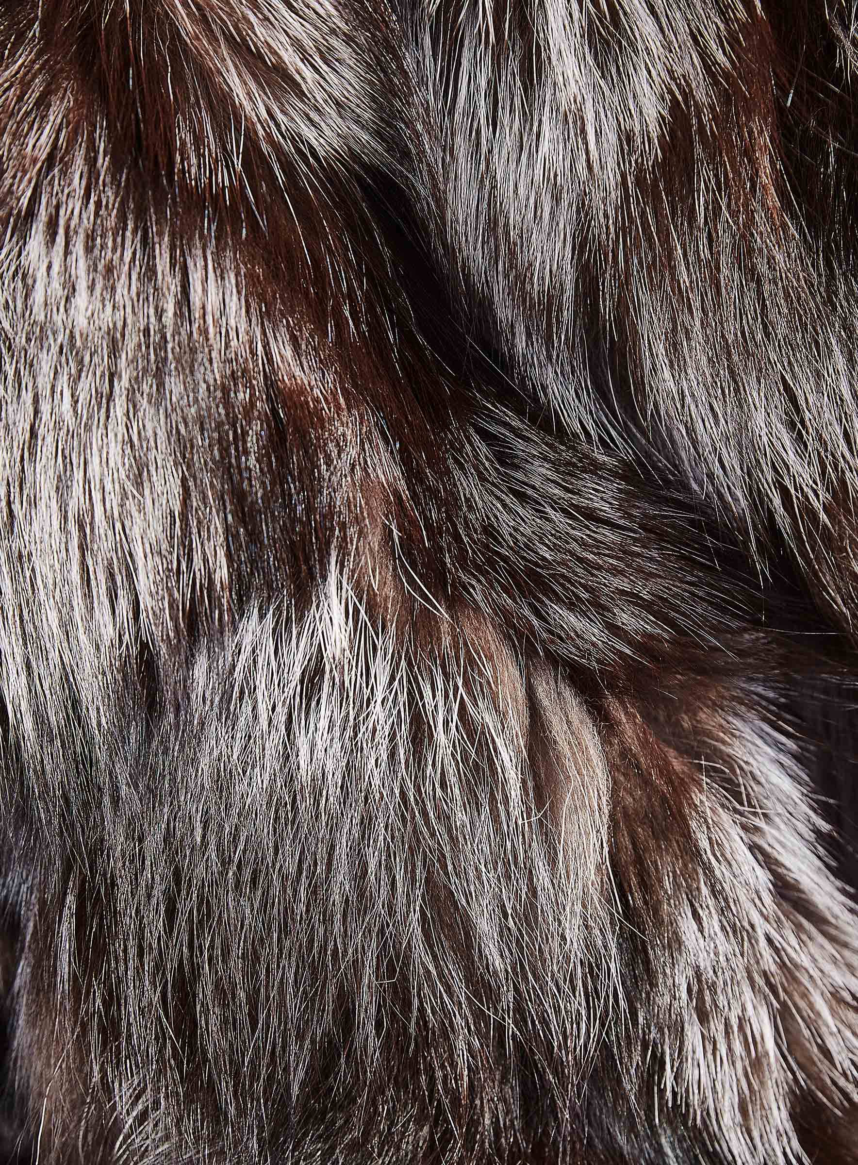 Silberfuchs Patchwork Felldecke