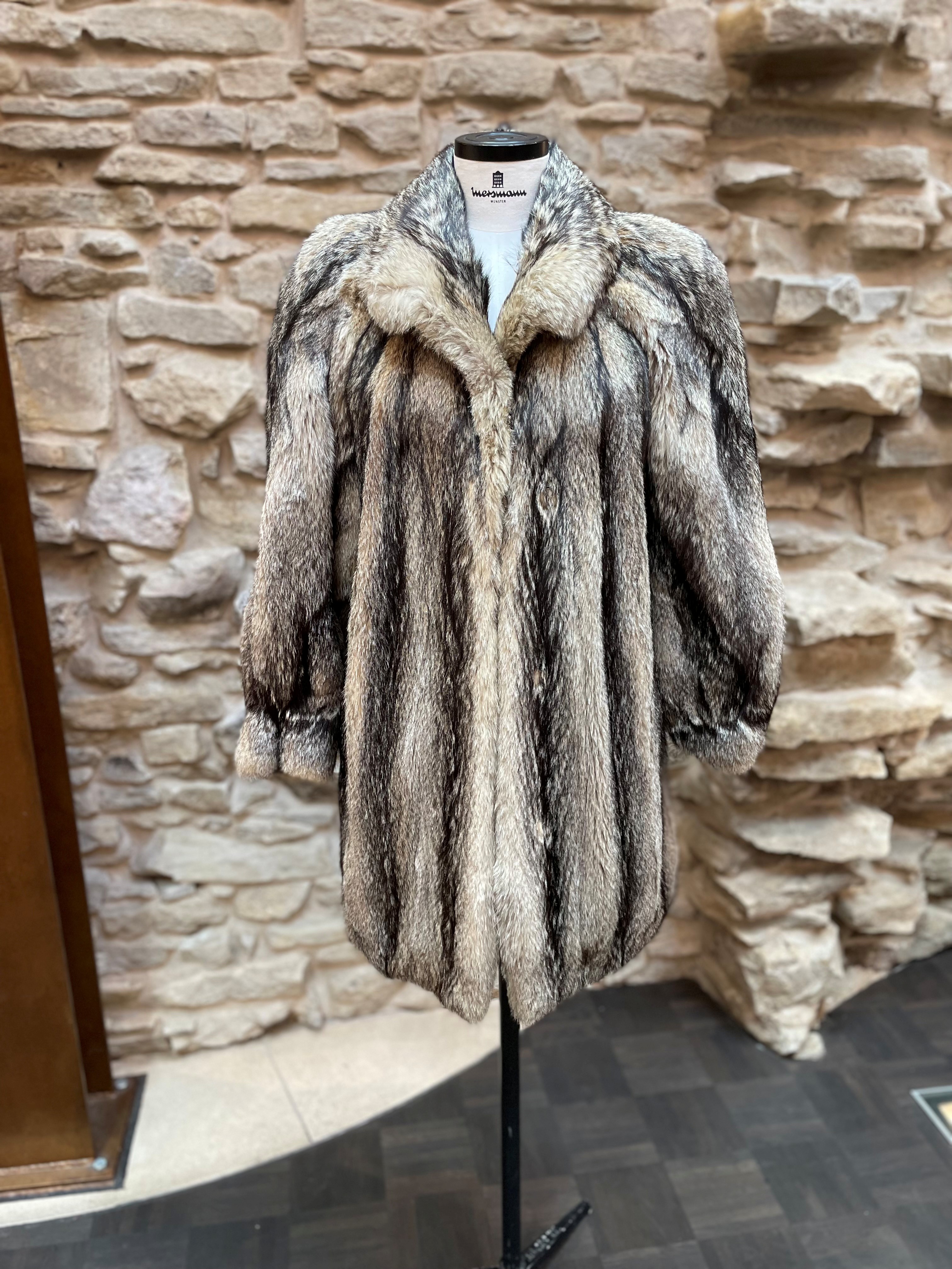Grisfuchsjacke umgearbeitet als Innenfutter für einen Parka