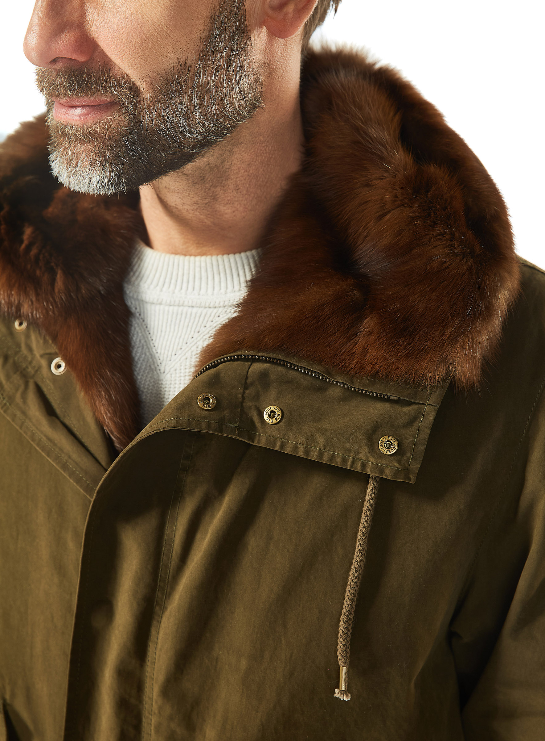 Baumwoll Herren Parka mit Zobelfutter
