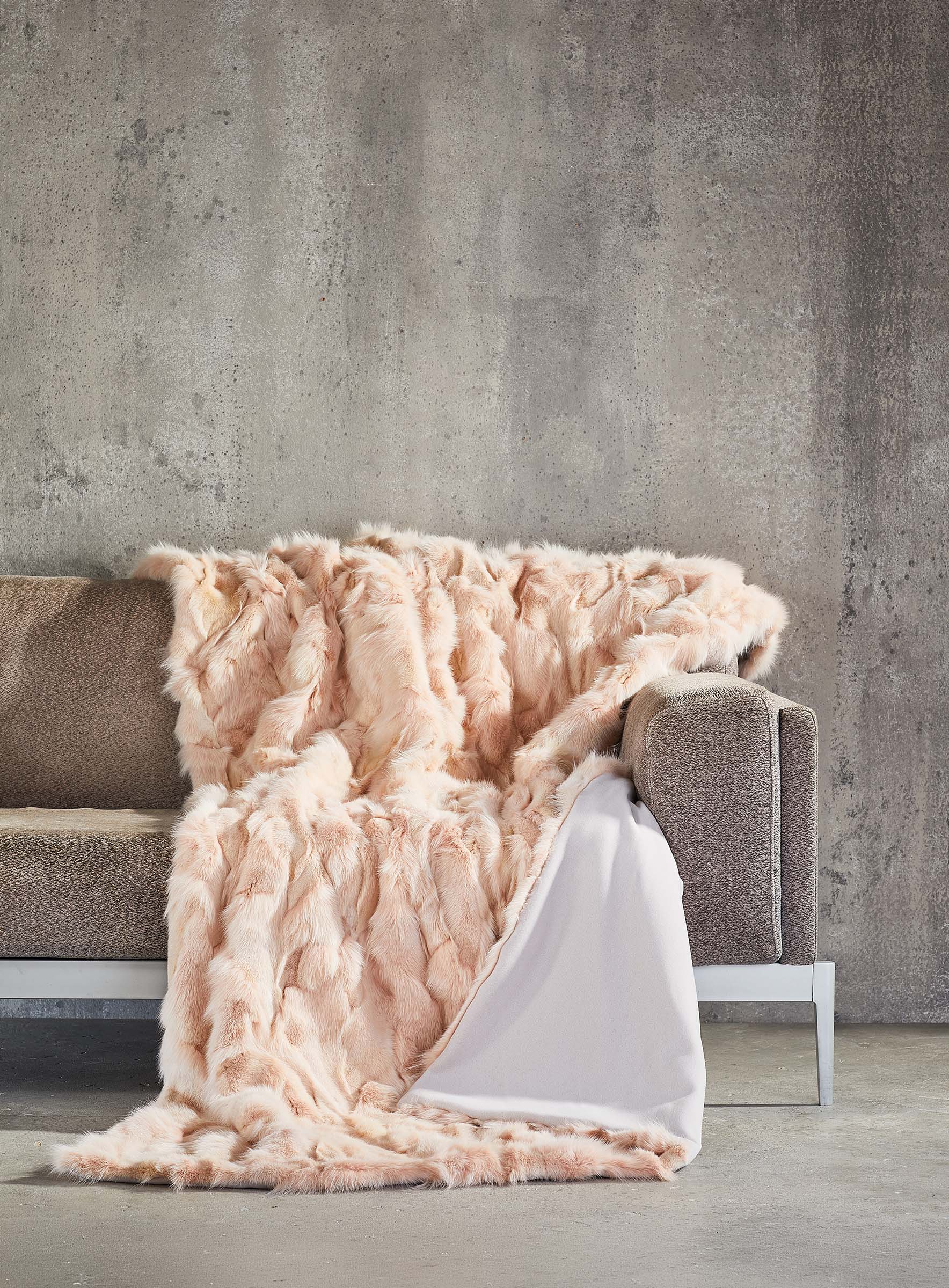 Apricot Fuchsdecke in Patchwork mit Schurwolle