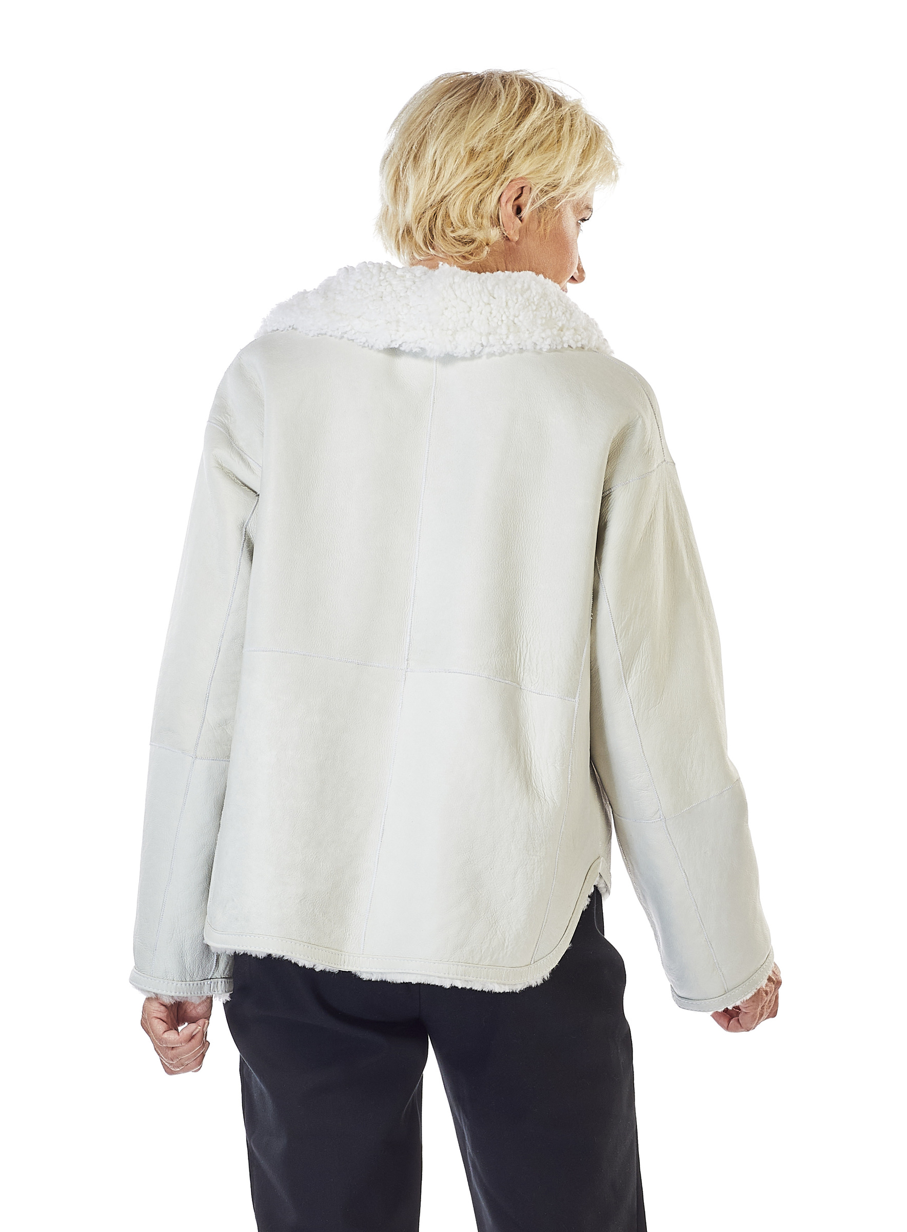 Weiße Lammfell-Wendejacke von Werner Christ