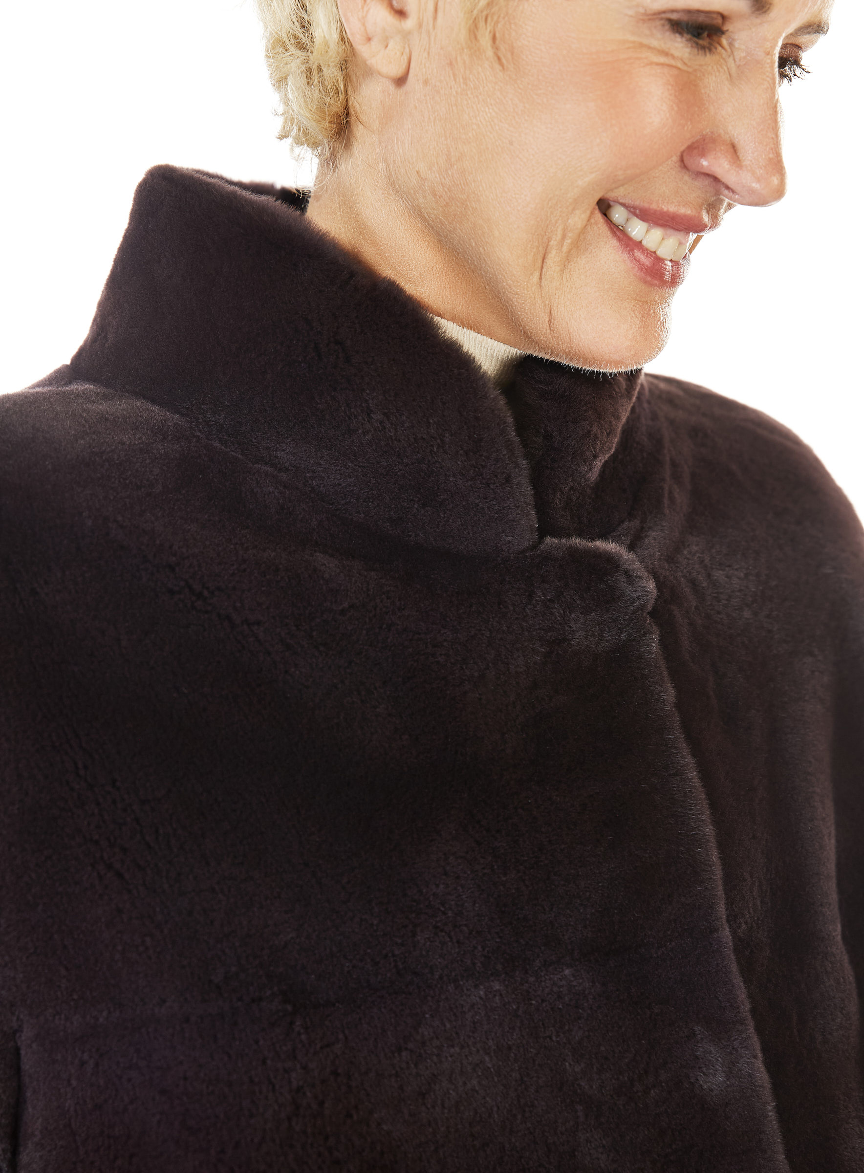Dark plum mink coat