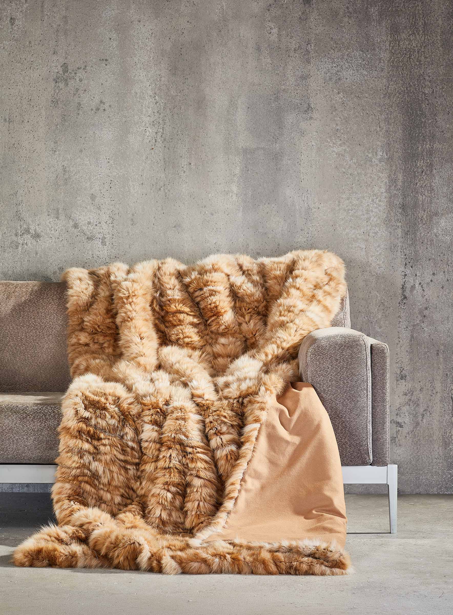 Luchskatzen Rücken Patchwork Decke mit Cashmere