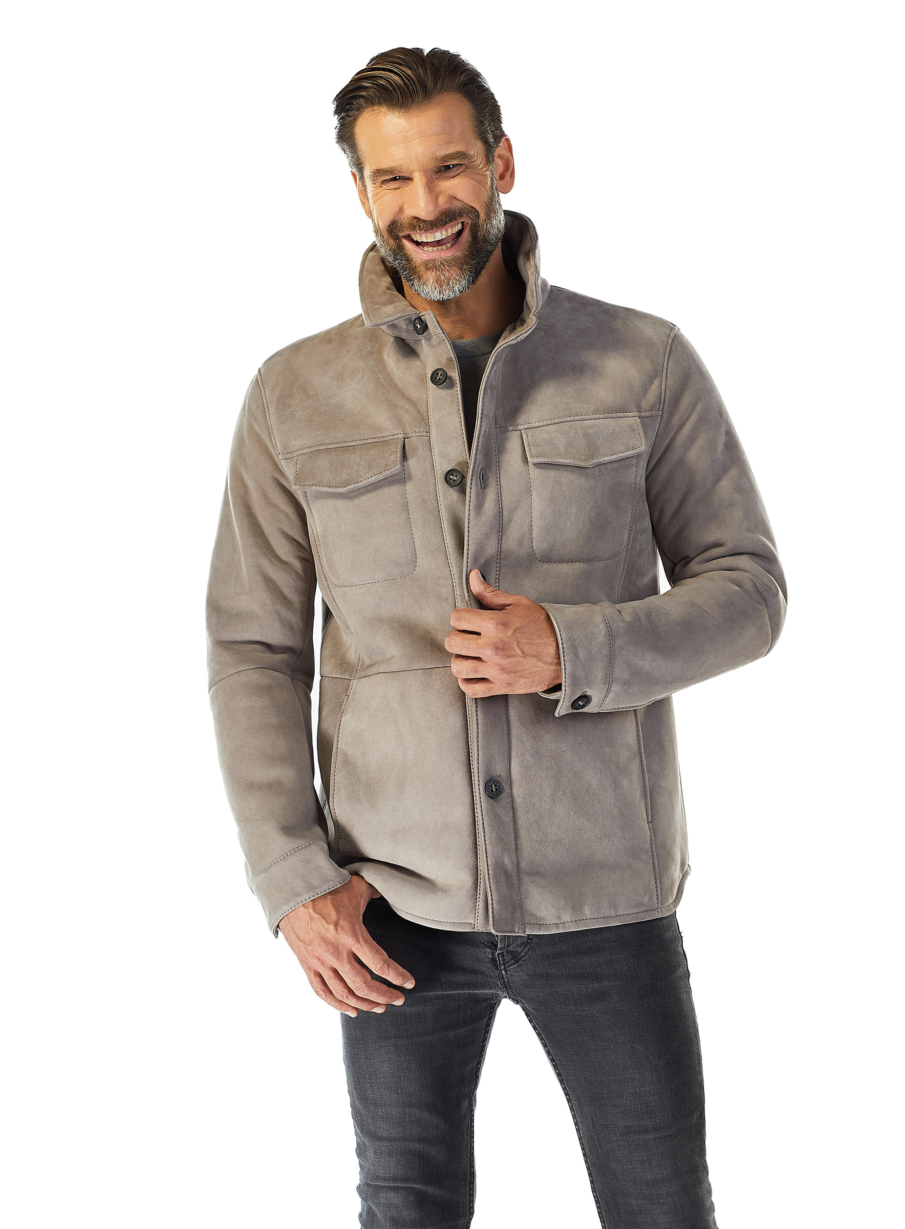 Lammfell Jacke in Hemdform Werner Christ stein