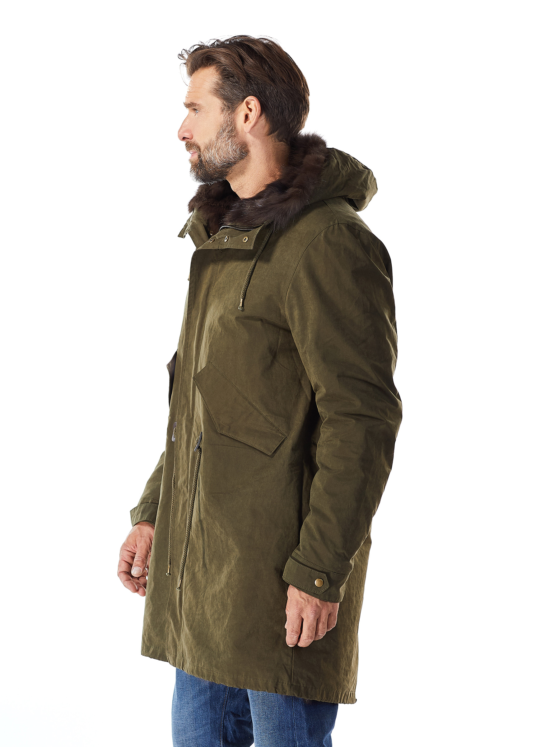 Baumwoll Herrenparka mit Zobel Arcade Fellfutter