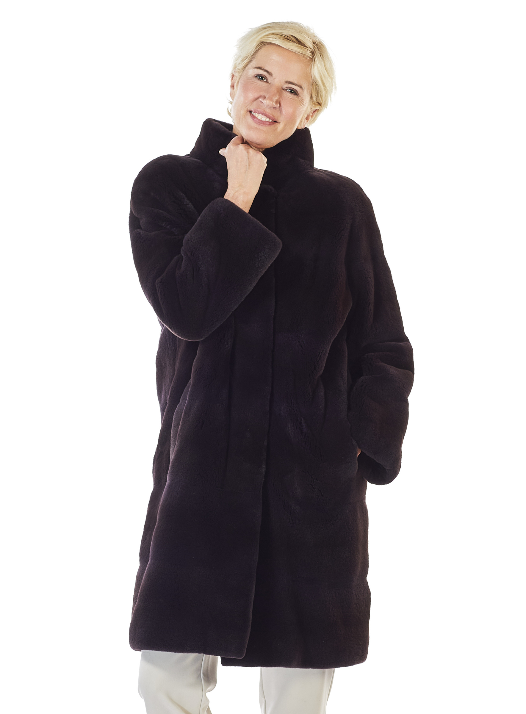 Dark plum mink coat