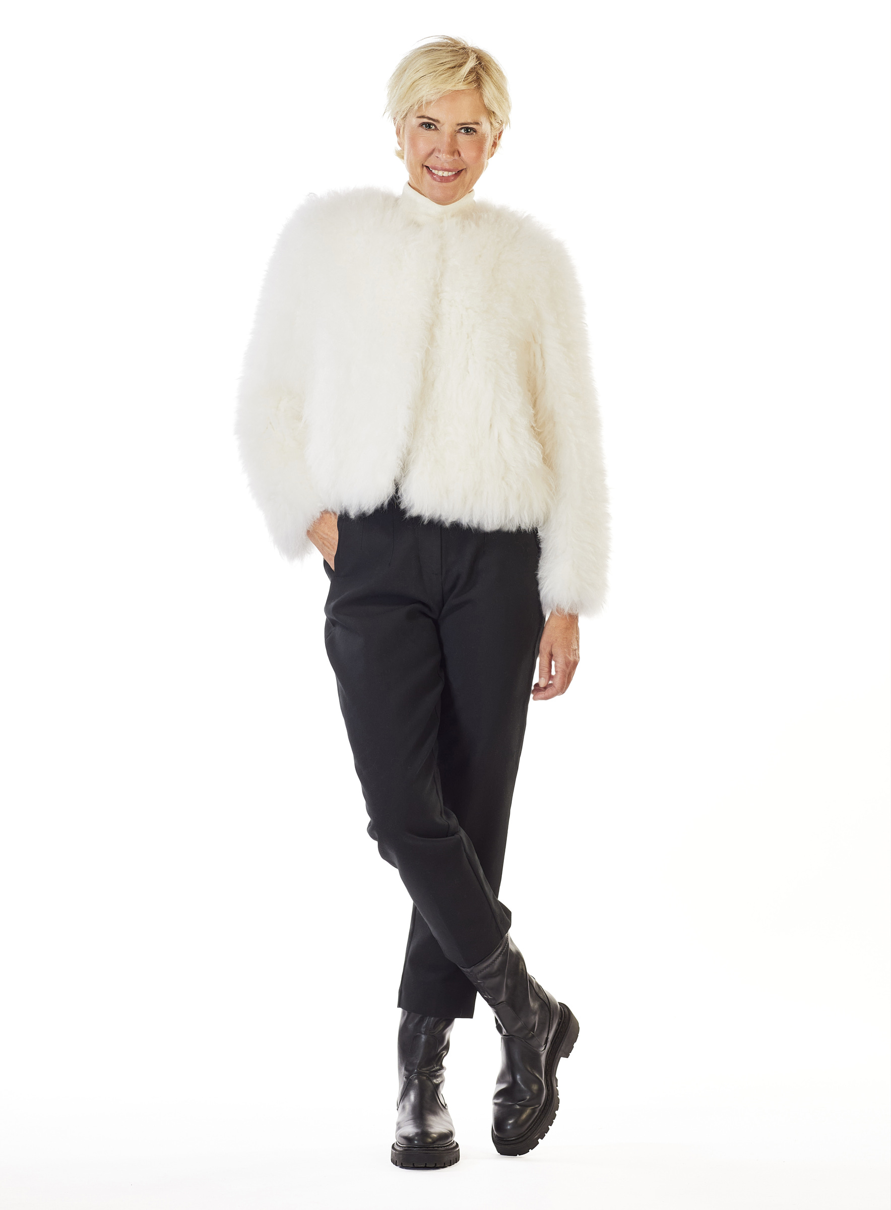 Flauschig leichte Jacke aus Cashmere-Ziegenfell