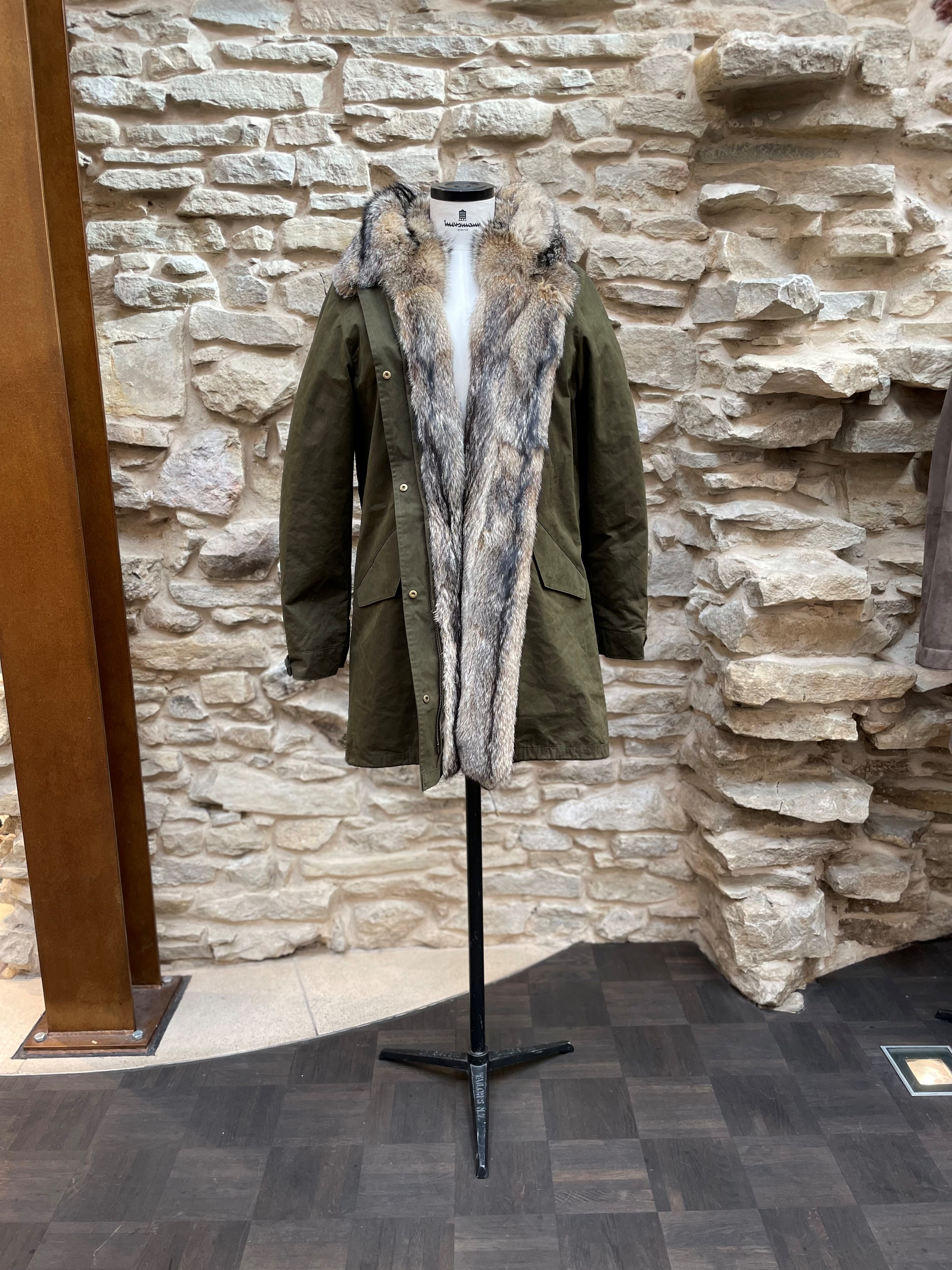 Grisfuchsjacke umgearbeitet als Innenfutter für einen Parka