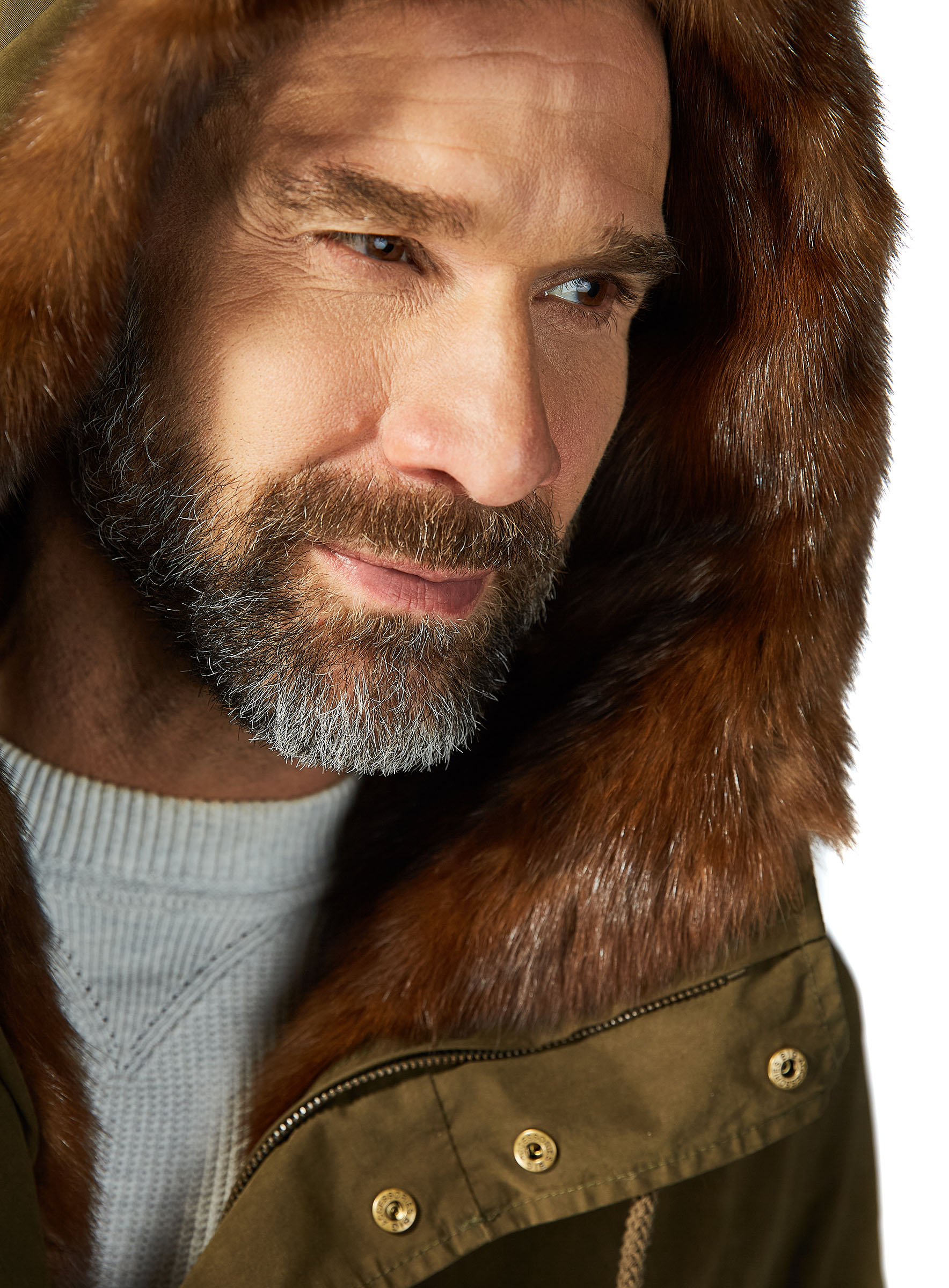Baumwoll Herren Parka mit Zobelfutter