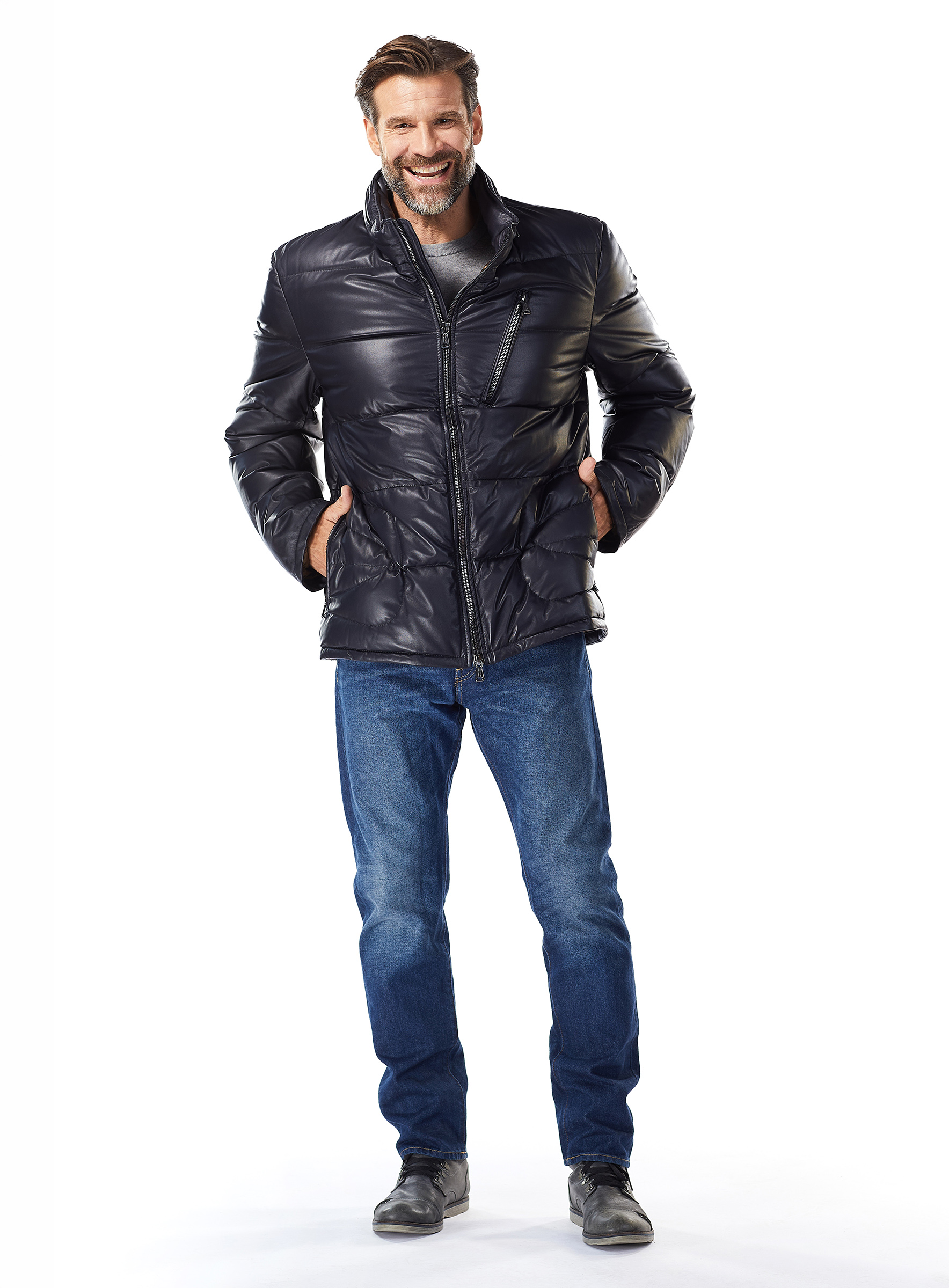 Lammleder Jacke Brooklands marine Heinz Bauer